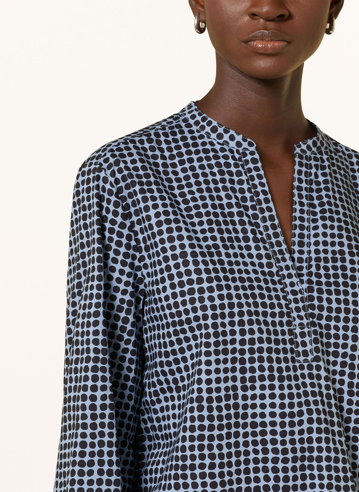 Marc O'Polo Blusenshirt: HELLBLAU / SCHWARZ
