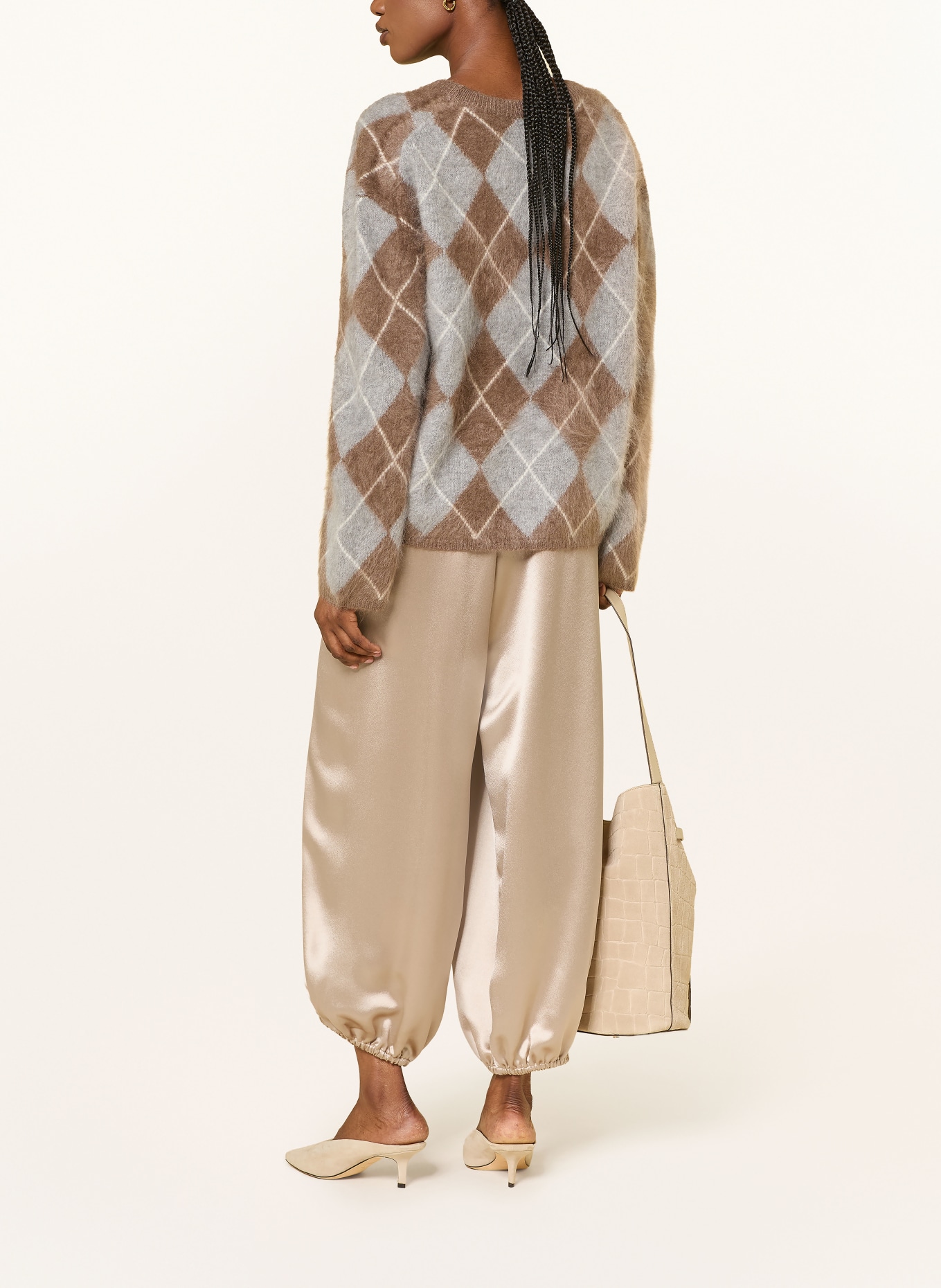 (THE MERCER) N.Y. Satijnen broek: BEIGE