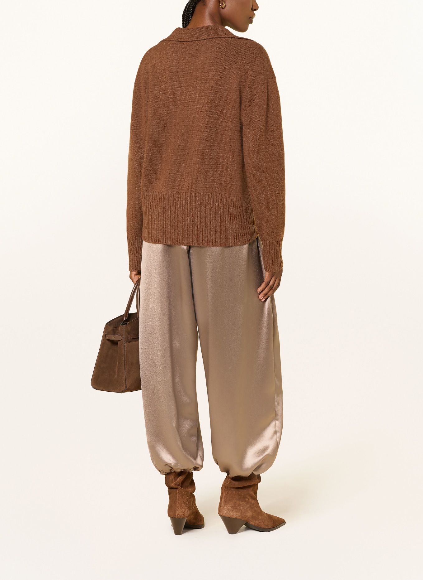 (THE MERCER) N.Y. Satijnen broek: TAUPE