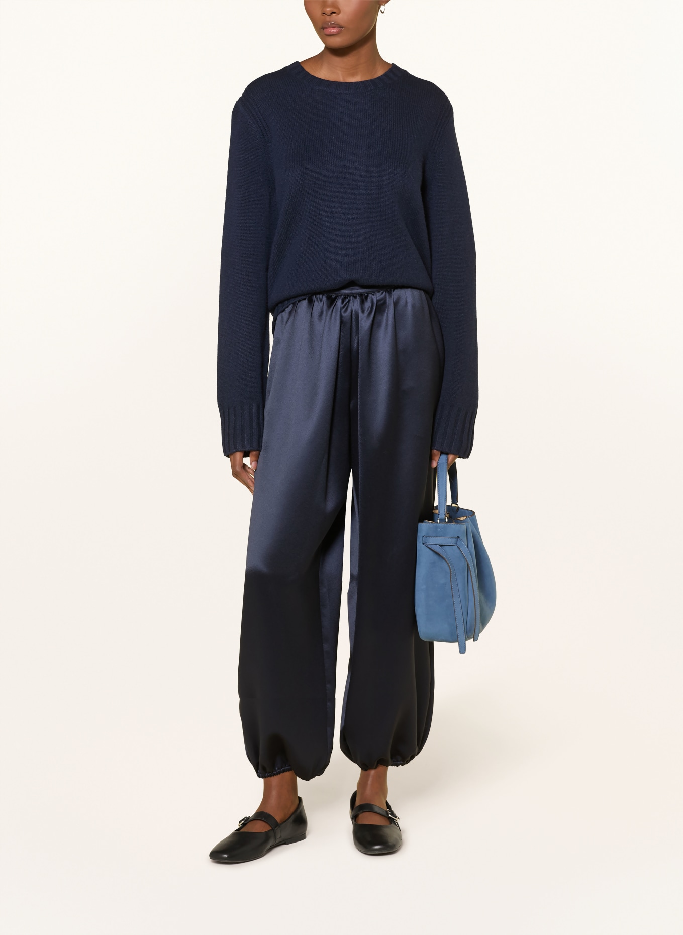 (THE MERCER) N.Y. Satin pants: DARK BLUE