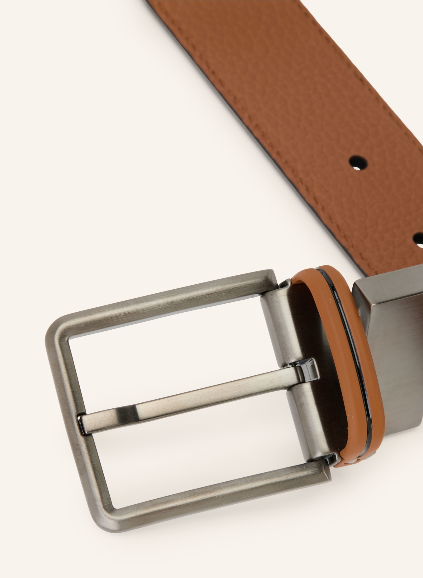 ZEGNA Ledergürtel zum Wenden: DUNKELBRAUN / SILBER / COGNAC