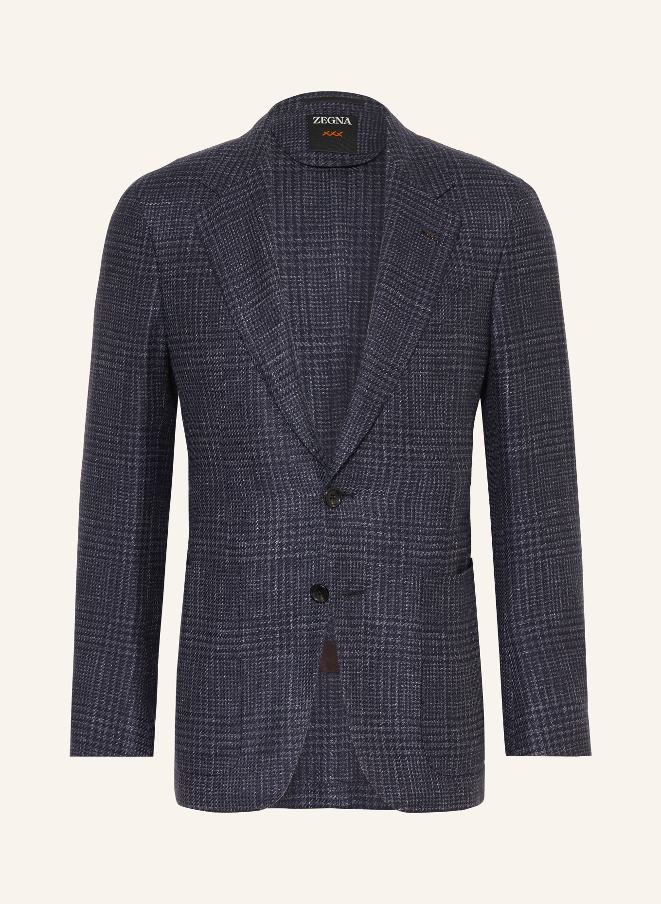 ZEGNA Sakko LAGO Extra Slim Fit mit Cashmere: DUNKELBLAU / GRAU / WEISS