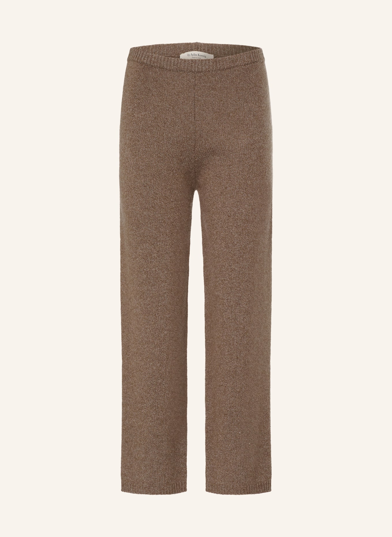 by Aylin Koenig Gebreide broek NEA met merinowol: BRUIN