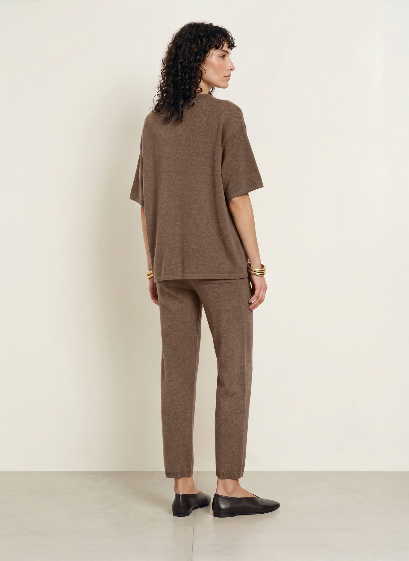 by Aylin Koenig Gebreide broek NEA met merinowol: BRUIN