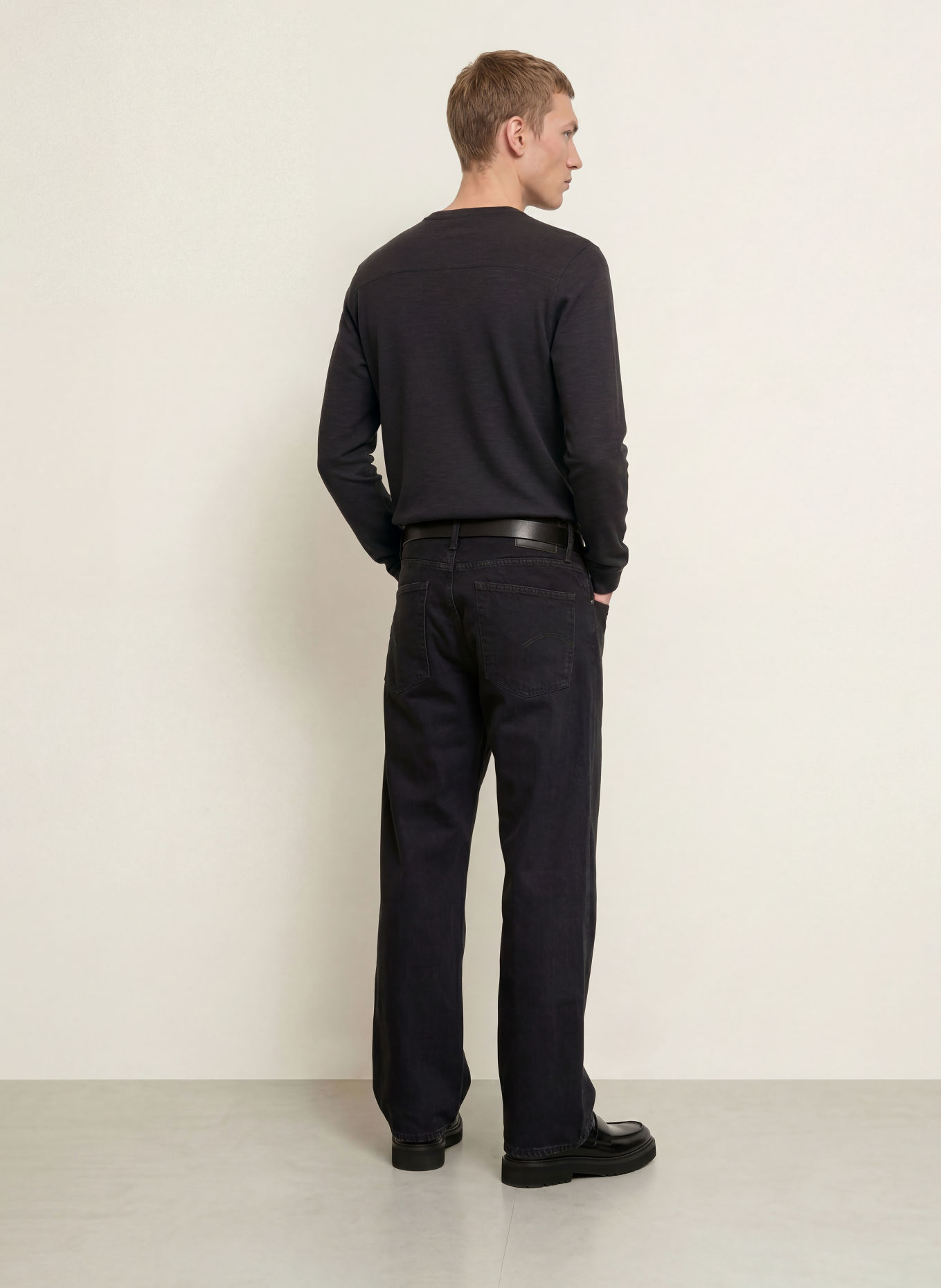 G-Star Henley-shirt: ZWART