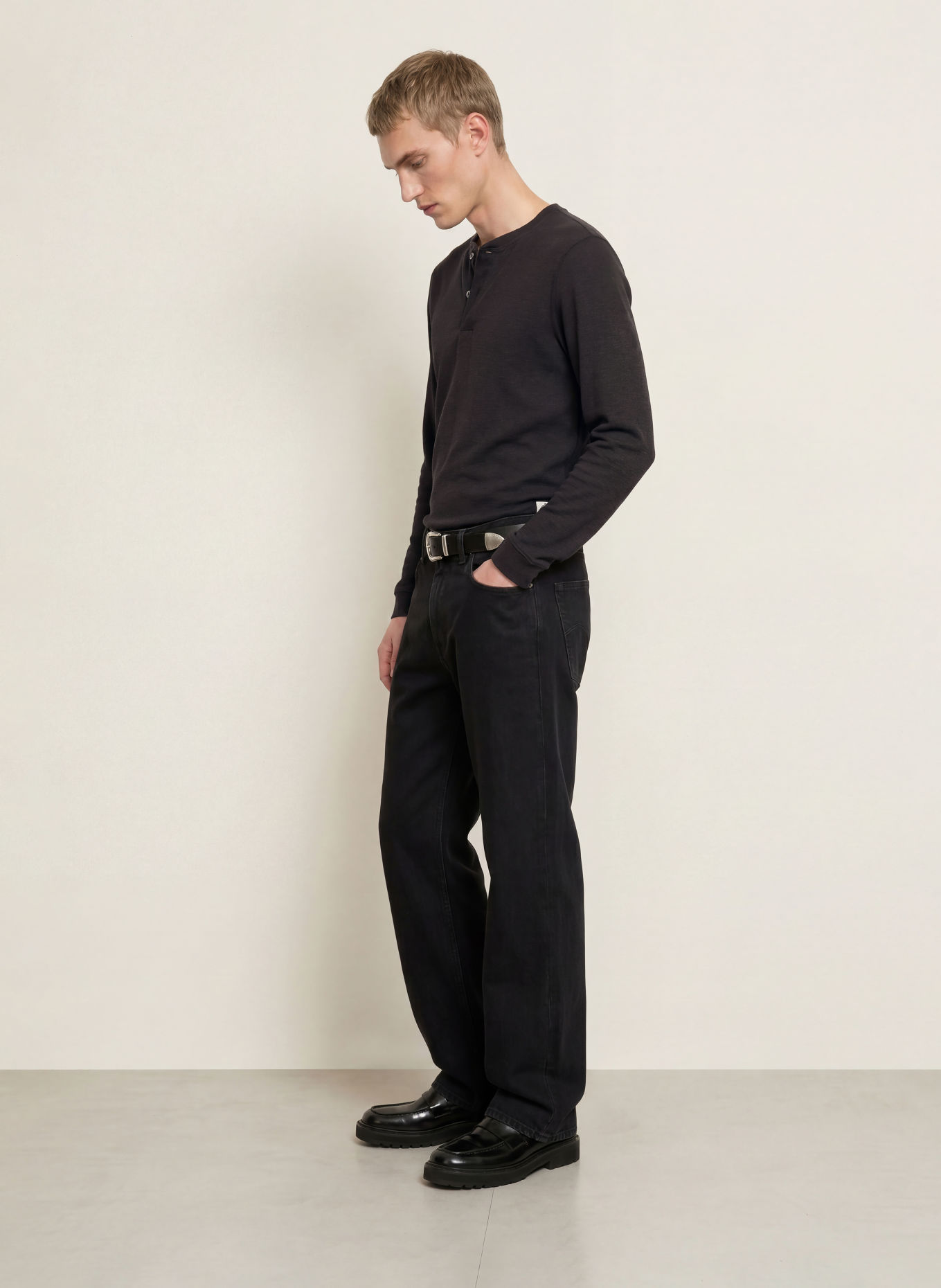 G-Star Henley-shirt: ZWART
