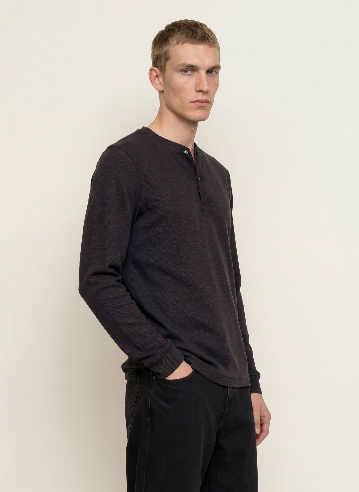 G-Star Henley-shirt: ZWART