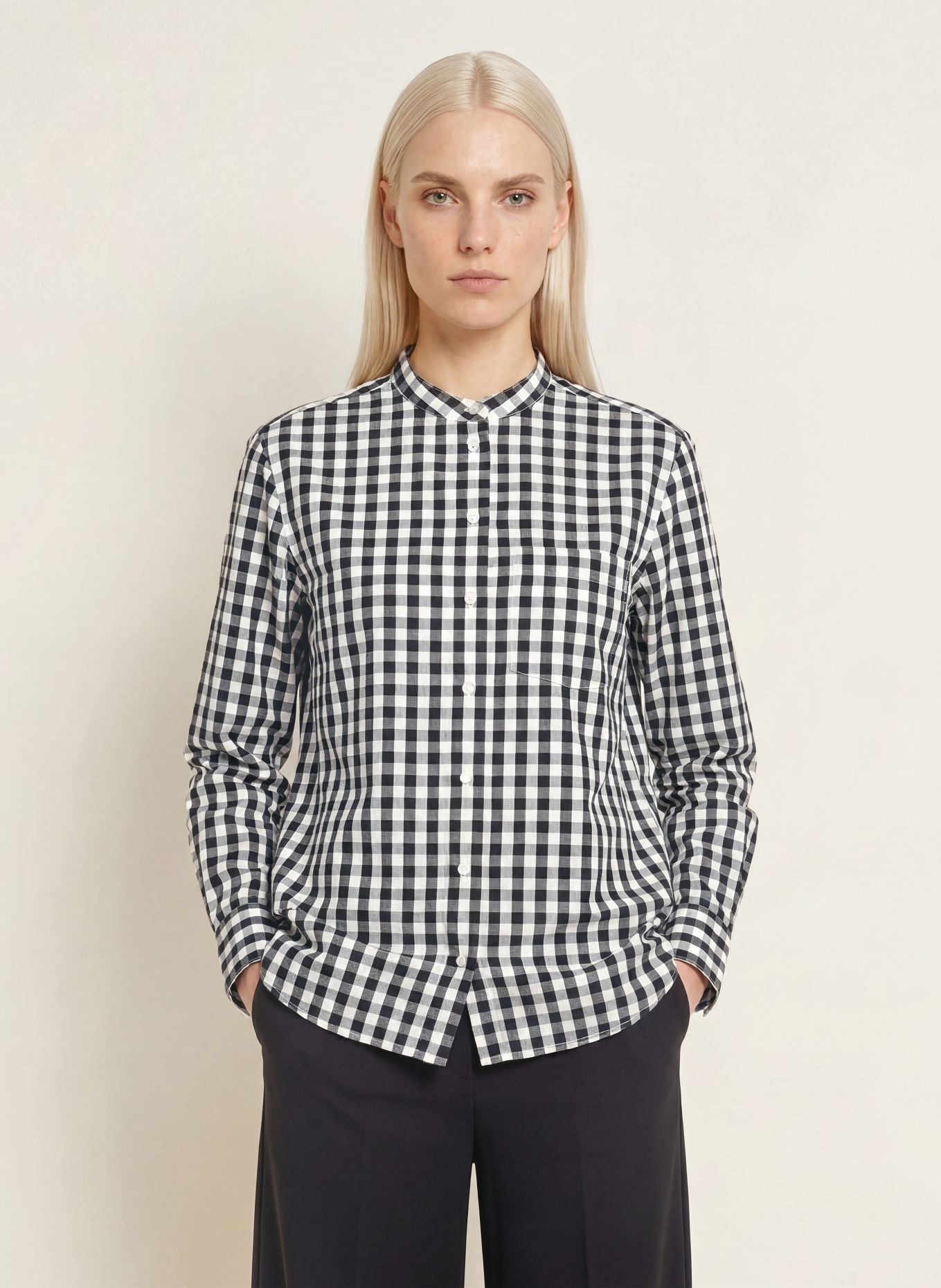 Marc O'Polo Flanellbluse: WEISS / GRAU / SCHWARZ