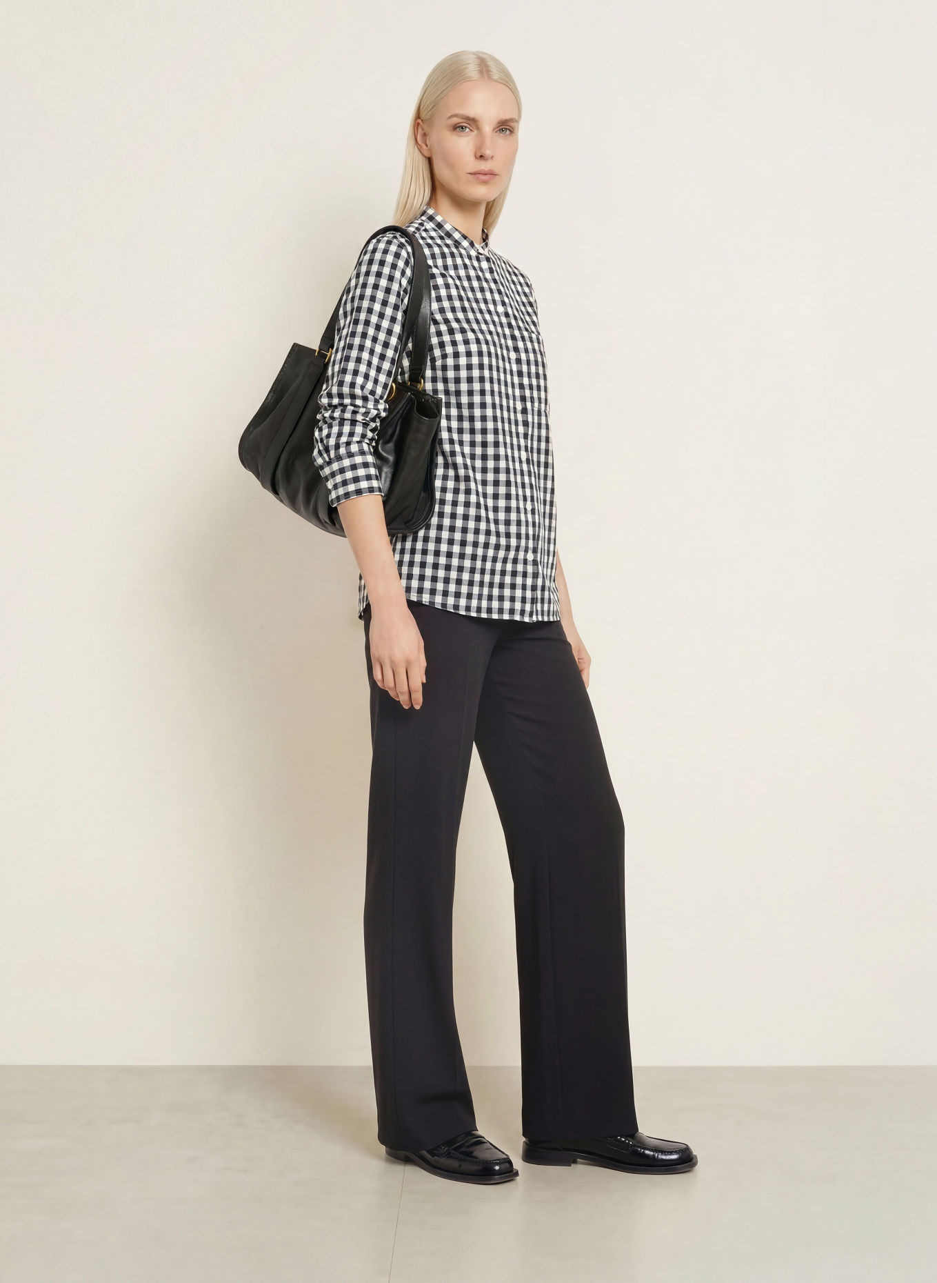 Marc O'Polo Flanellbluse: WEISS / GRAU / SCHWARZ