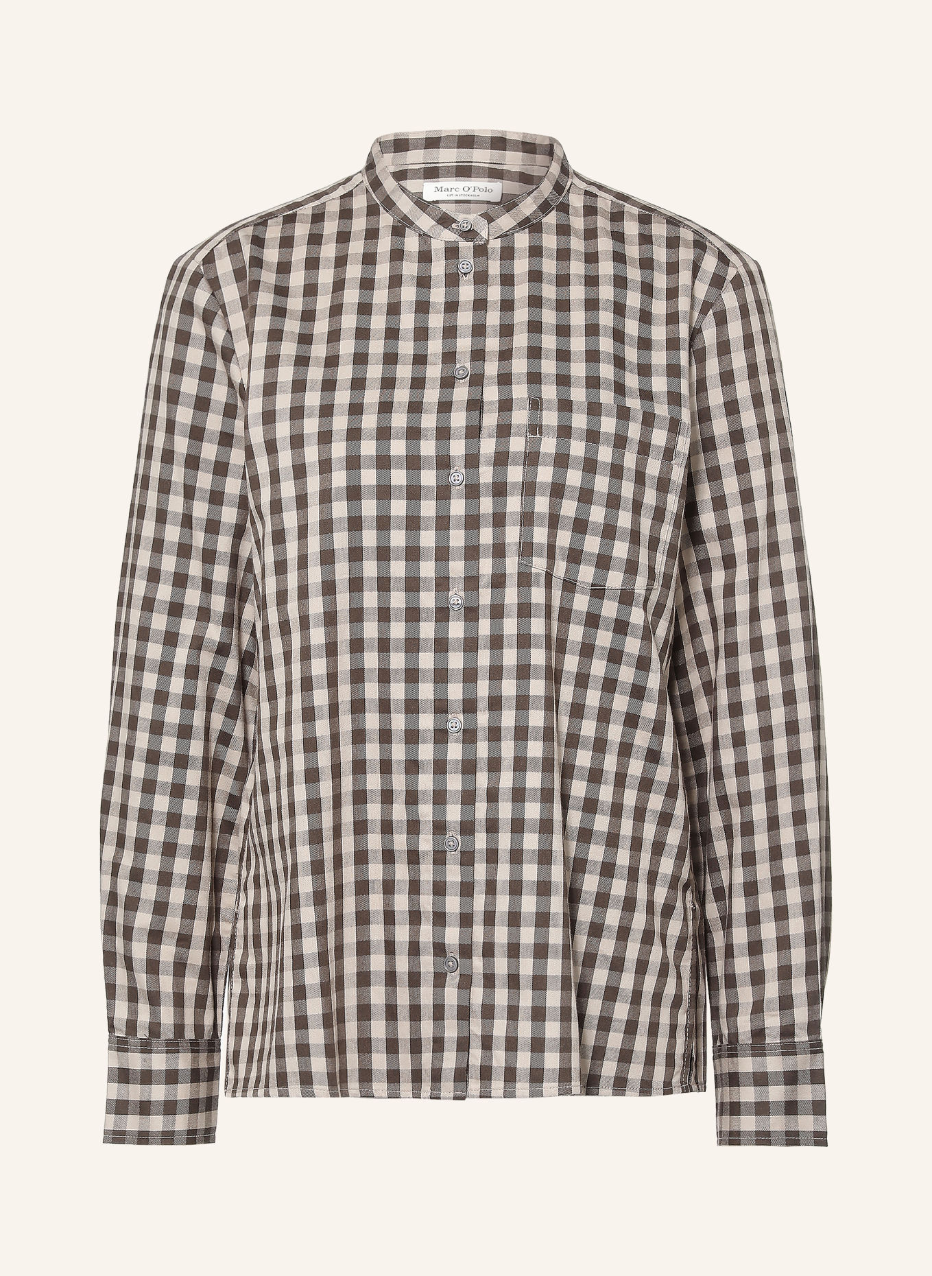 Marc O'Polo Flanellbluse: HELLGRAU / DUNKELGRAU / GRAU