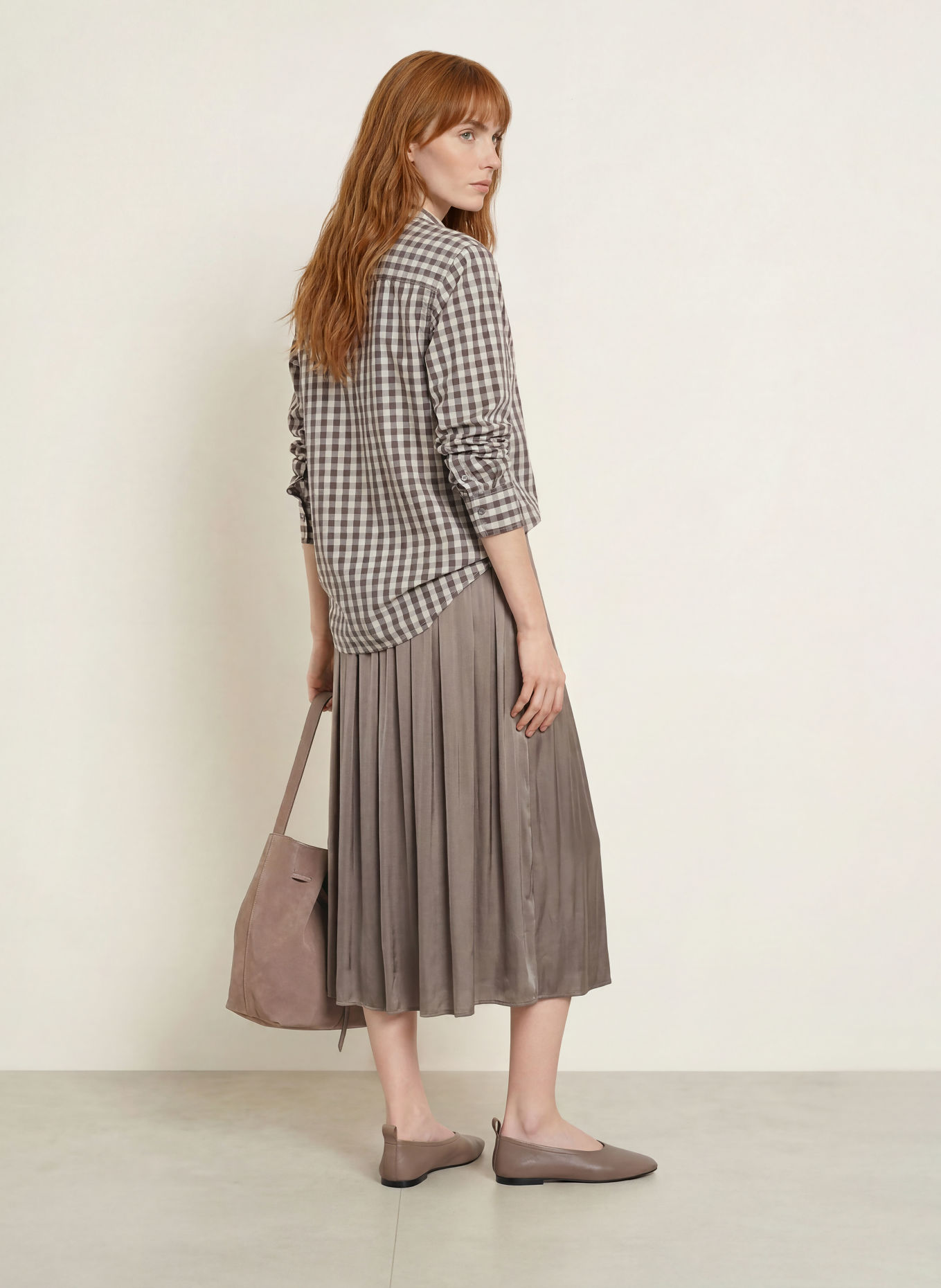 Marc O'Polo Flanellbluse: HELLGRAU / DUNKELGRAU / GRAU
