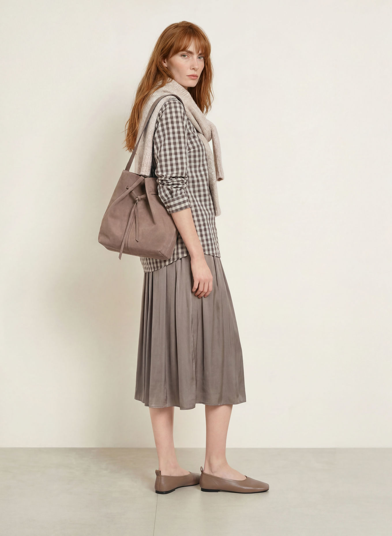 Marc O'Polo Flanellbluse: HELLGRAU / DUNKELGRAU / GRAU