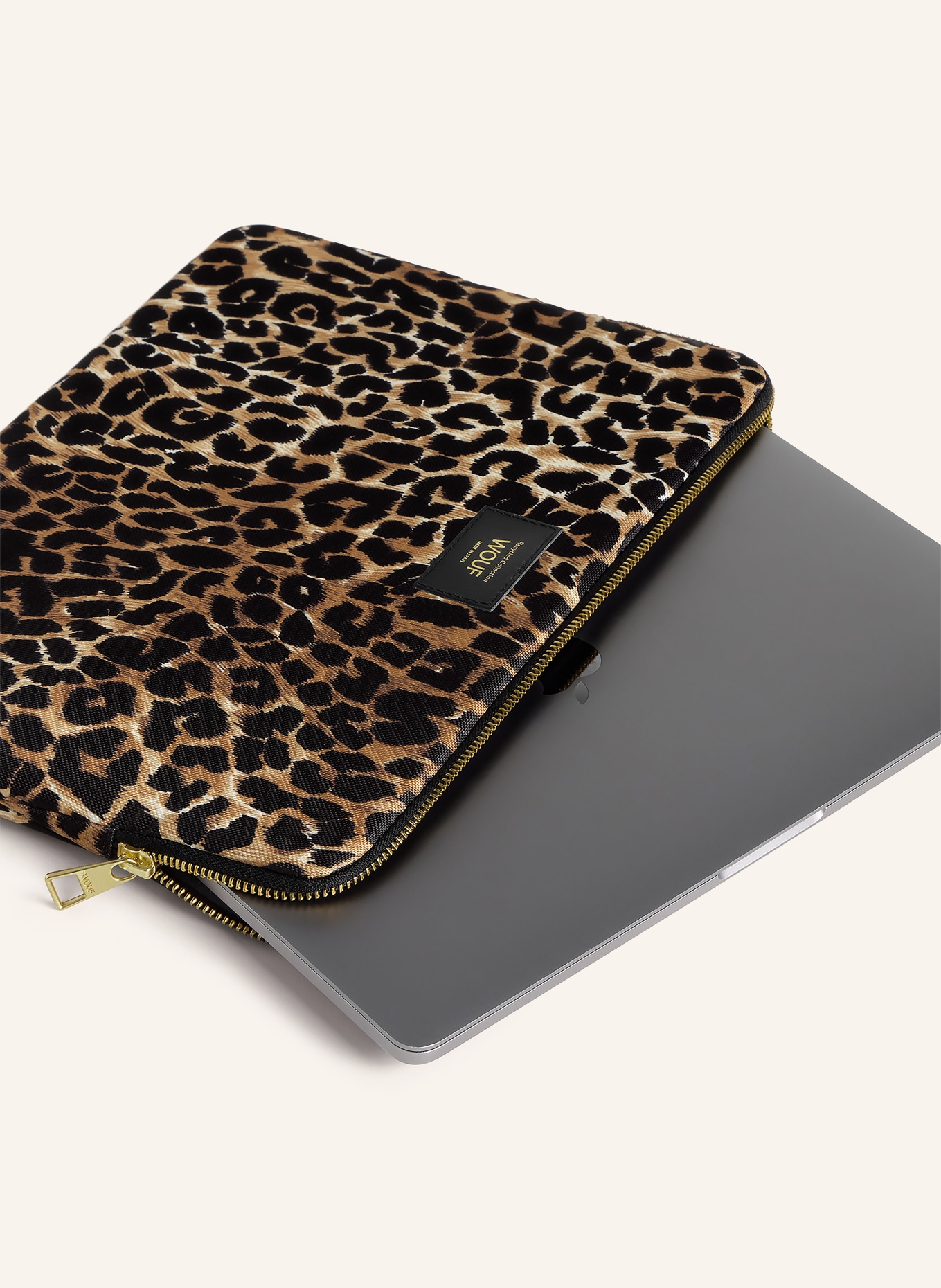 WOUF Housse pour ordinateur portable ICON: COGNAC / MARRON FONCÉ / NOIR