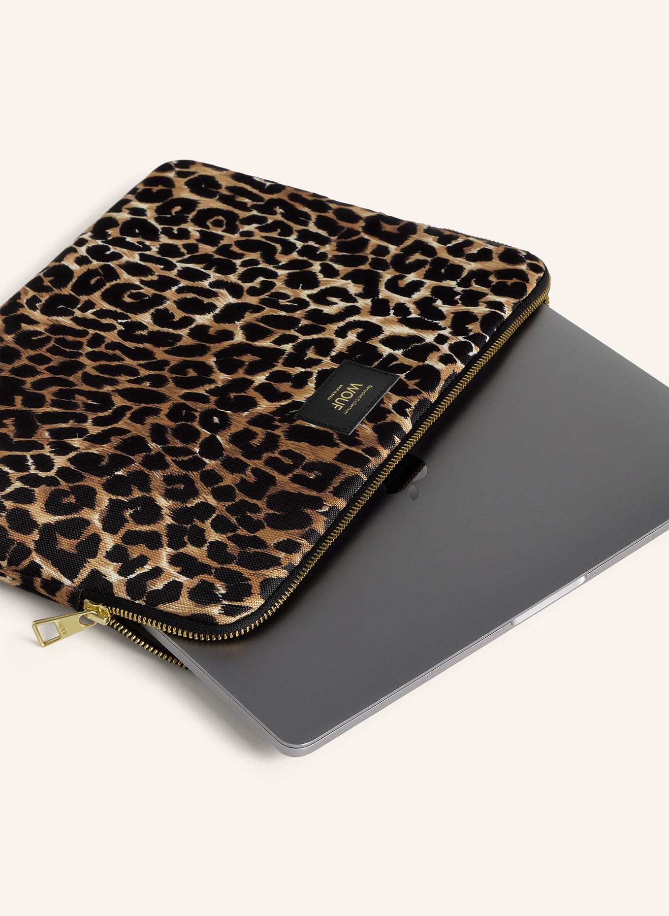 WOUF ICON Laptop Sleeve: COGNAC / DARK BROWN / BLACK