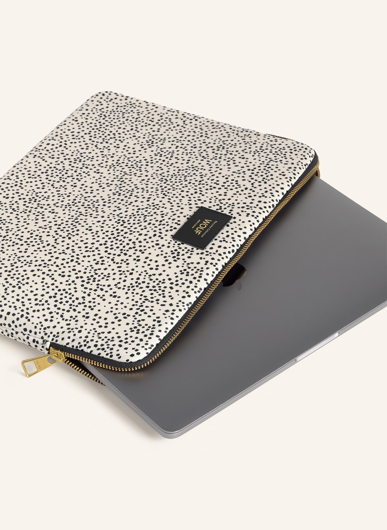 WOUF PANNA Laptop sleeve: CREAM / BLACK