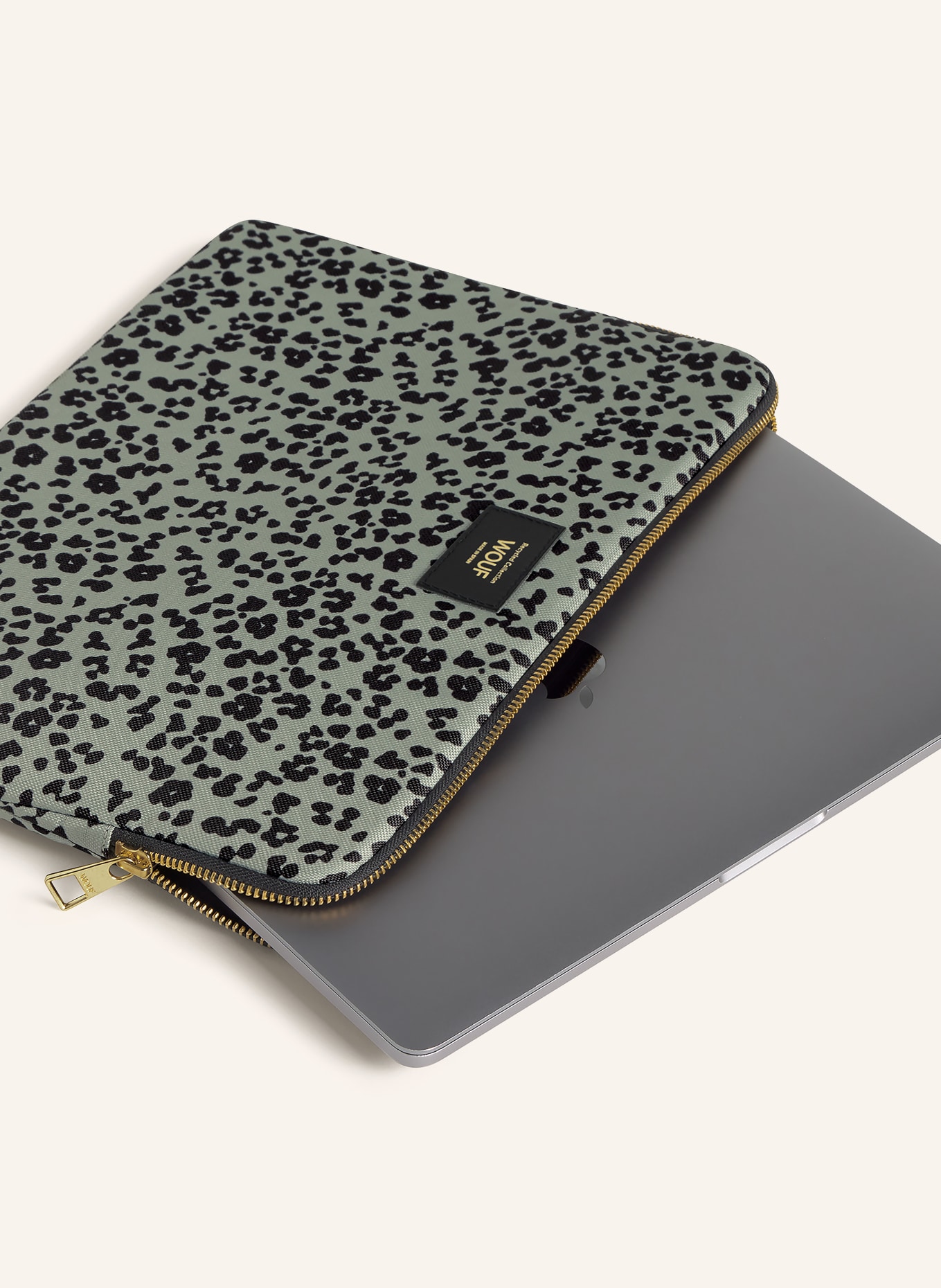 WOUF STEEL ROAR Laptop sleeve: LIGHT GREEN / BLACK