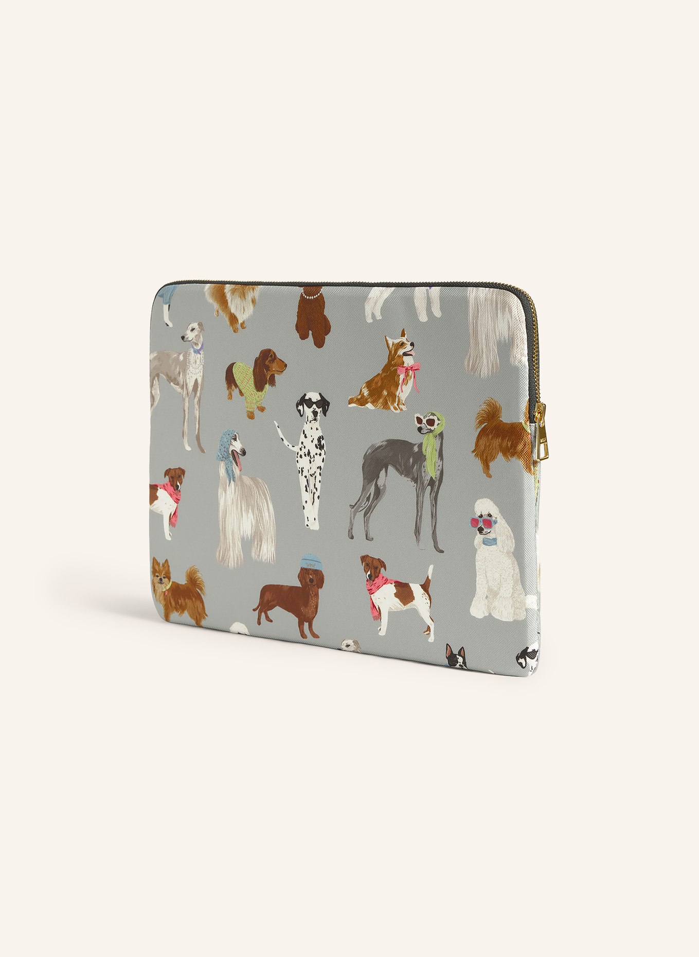 WOUF PUPPY Laptop sleeve: GRAY / BROWN / WHITE