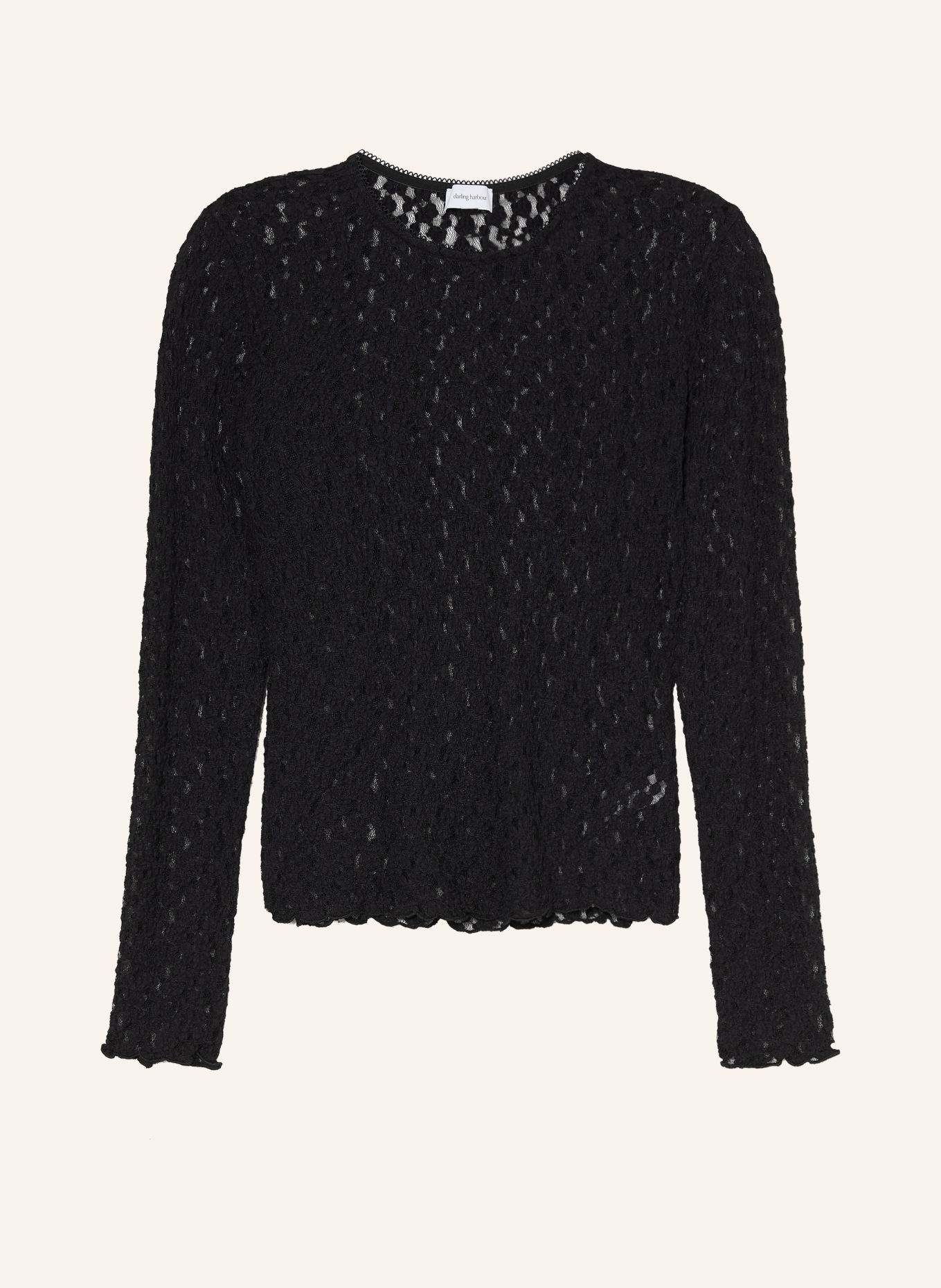 darling harbour Longsleeve met lange mouwen van kant: BLACK