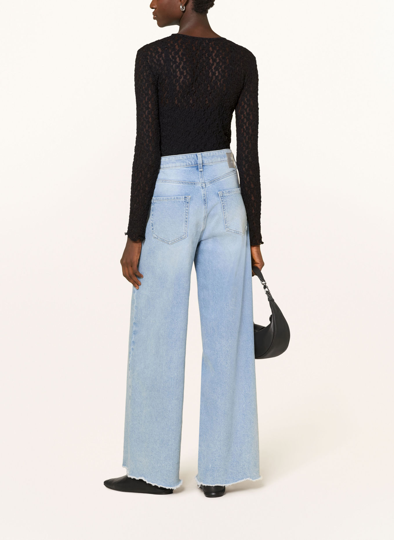 darling harbour Longsleeve met lange mouwen van kant: BLACK