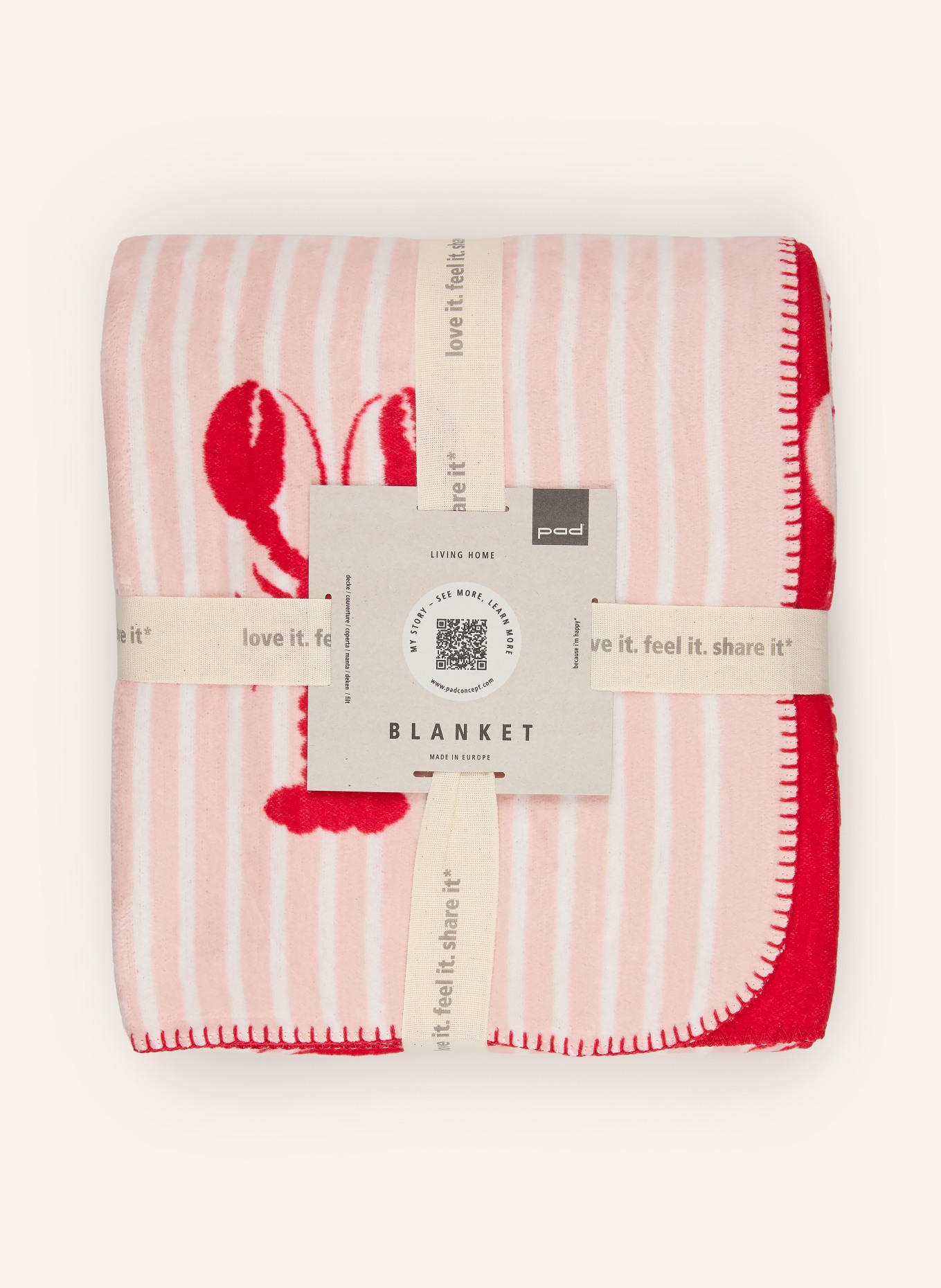 PAD Plaid LOBBY: ROSE CLAIR / CRÈME / ROUGE