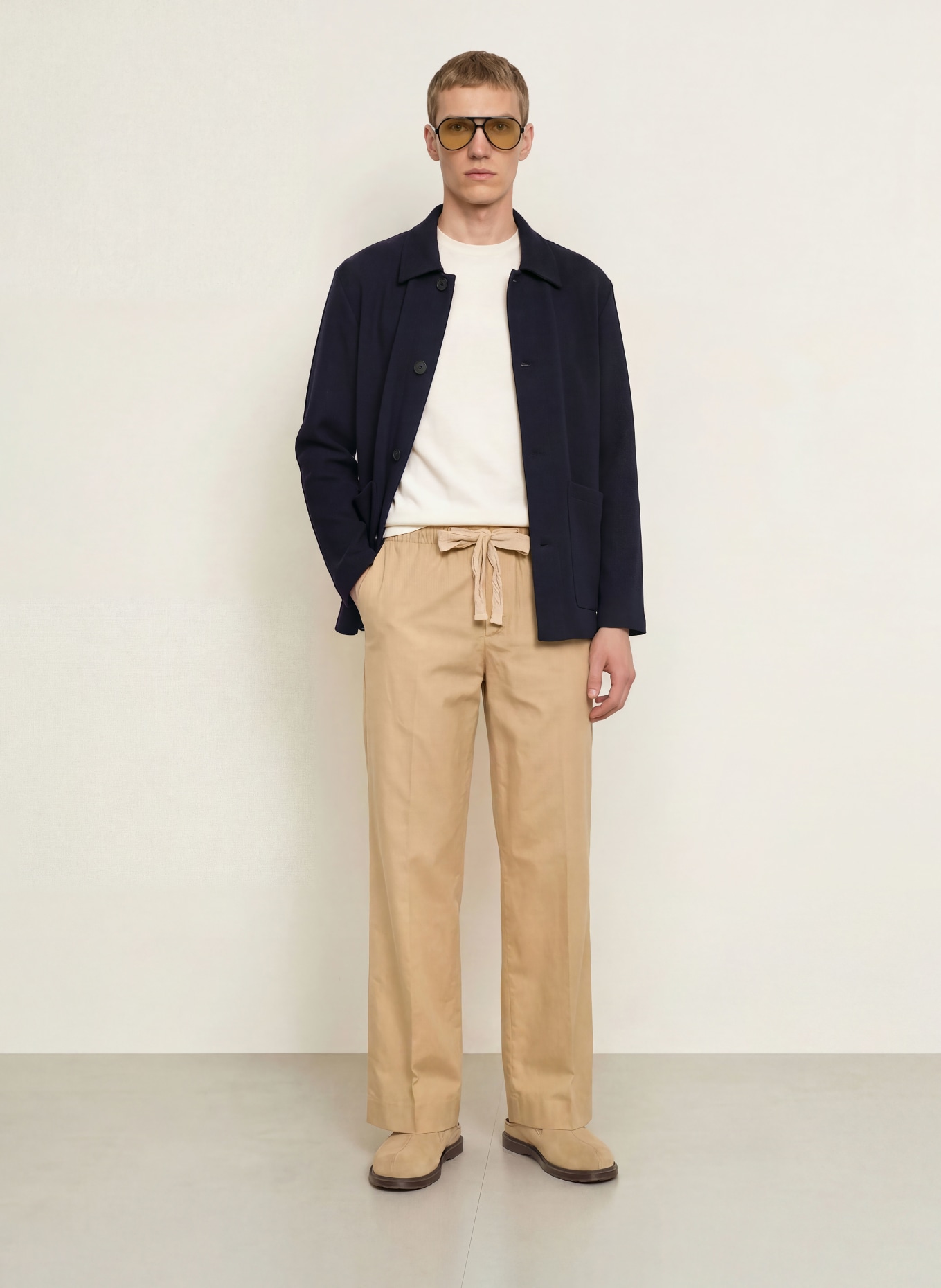 SANDRO Strickshirt mit Seide: ECRU