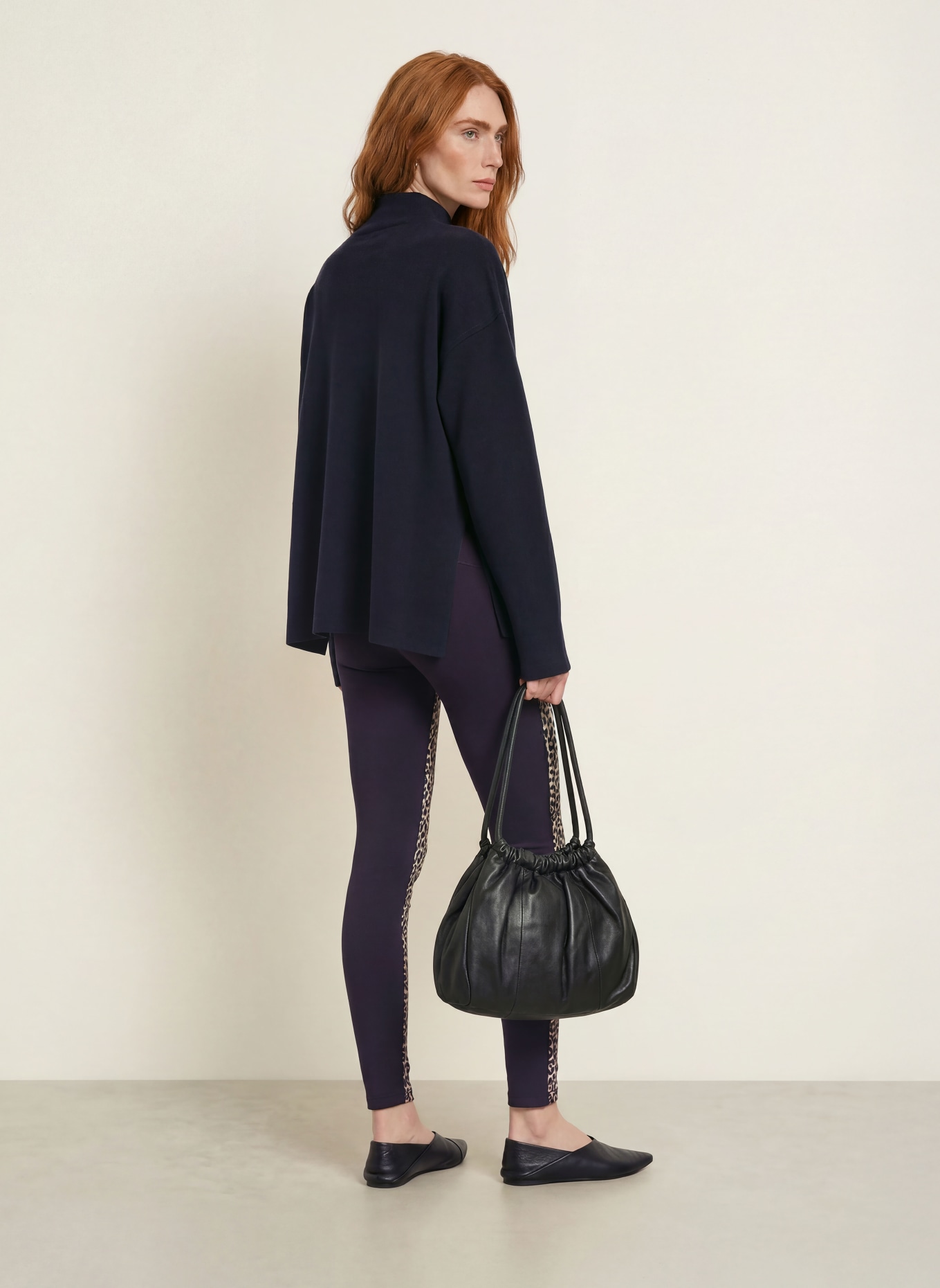 SPORTALM Leggings im Materialmix: BEIGE / SCHWARZ