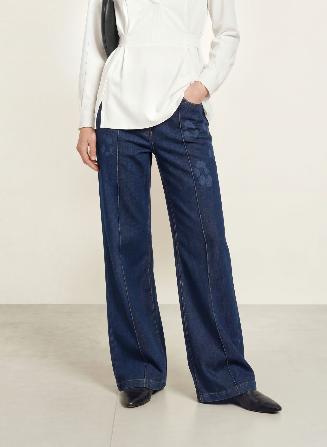 SPORTALM Jeansy flared z kamyczkami ozdobnymi: 2616 Dark Denim (23)