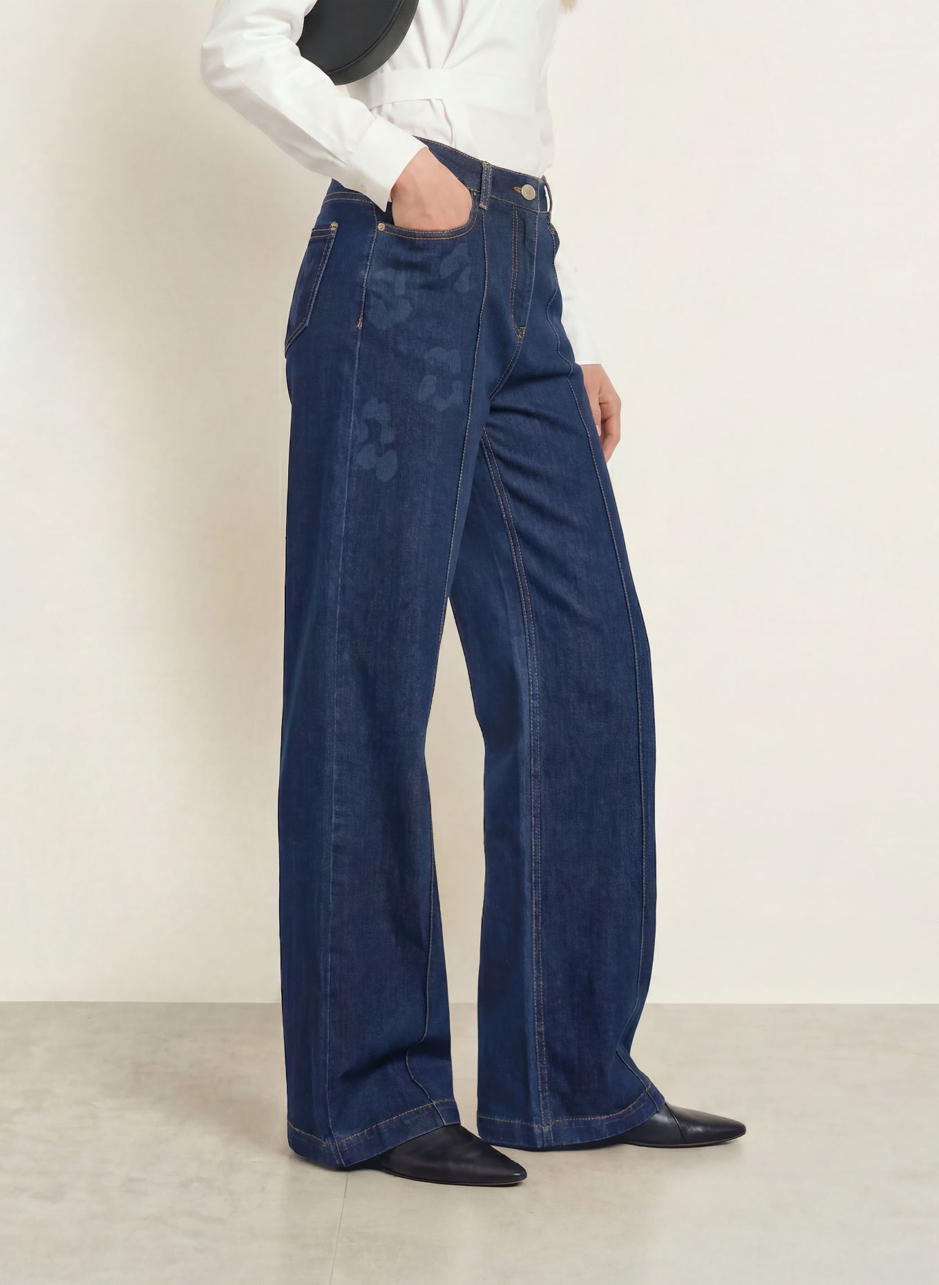 SPORTALM Jeansy flared z kamyczkami ozdobnymi: 2616 Dark Denim (23)