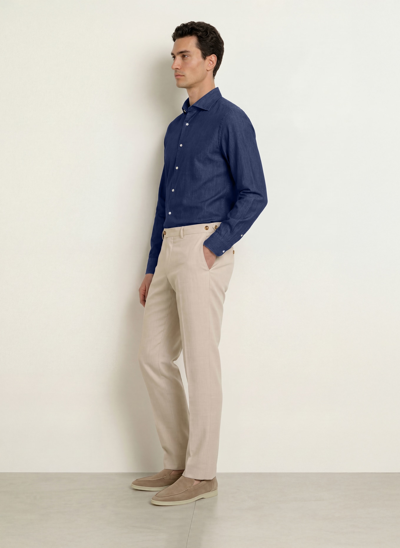 REISS Koszula DON Slim Fit w stylu jeansowym: GRANATOWY
