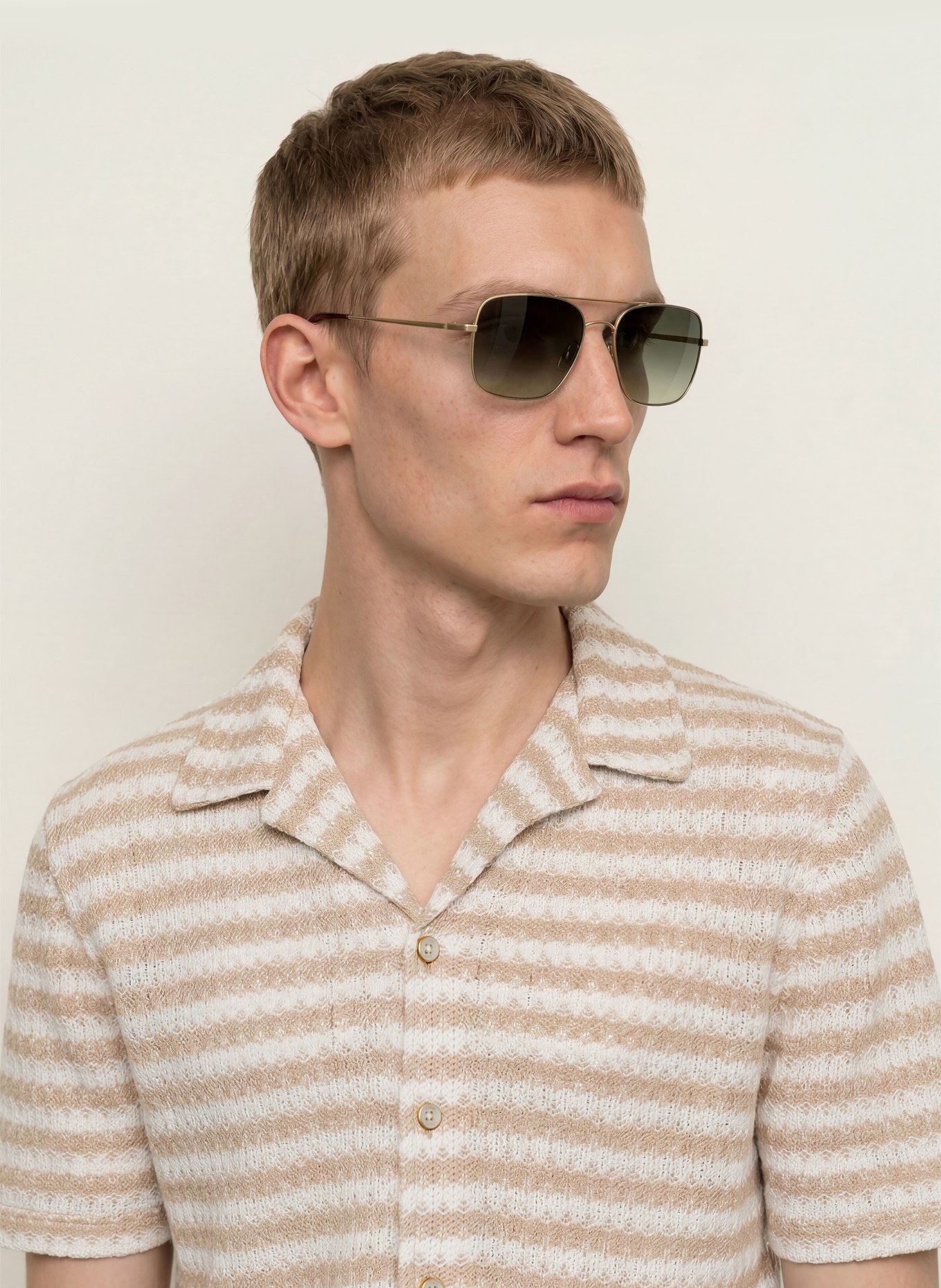 REISS Resort-overhemd ISLAND Comfort Fit: WIT / BEIGE
