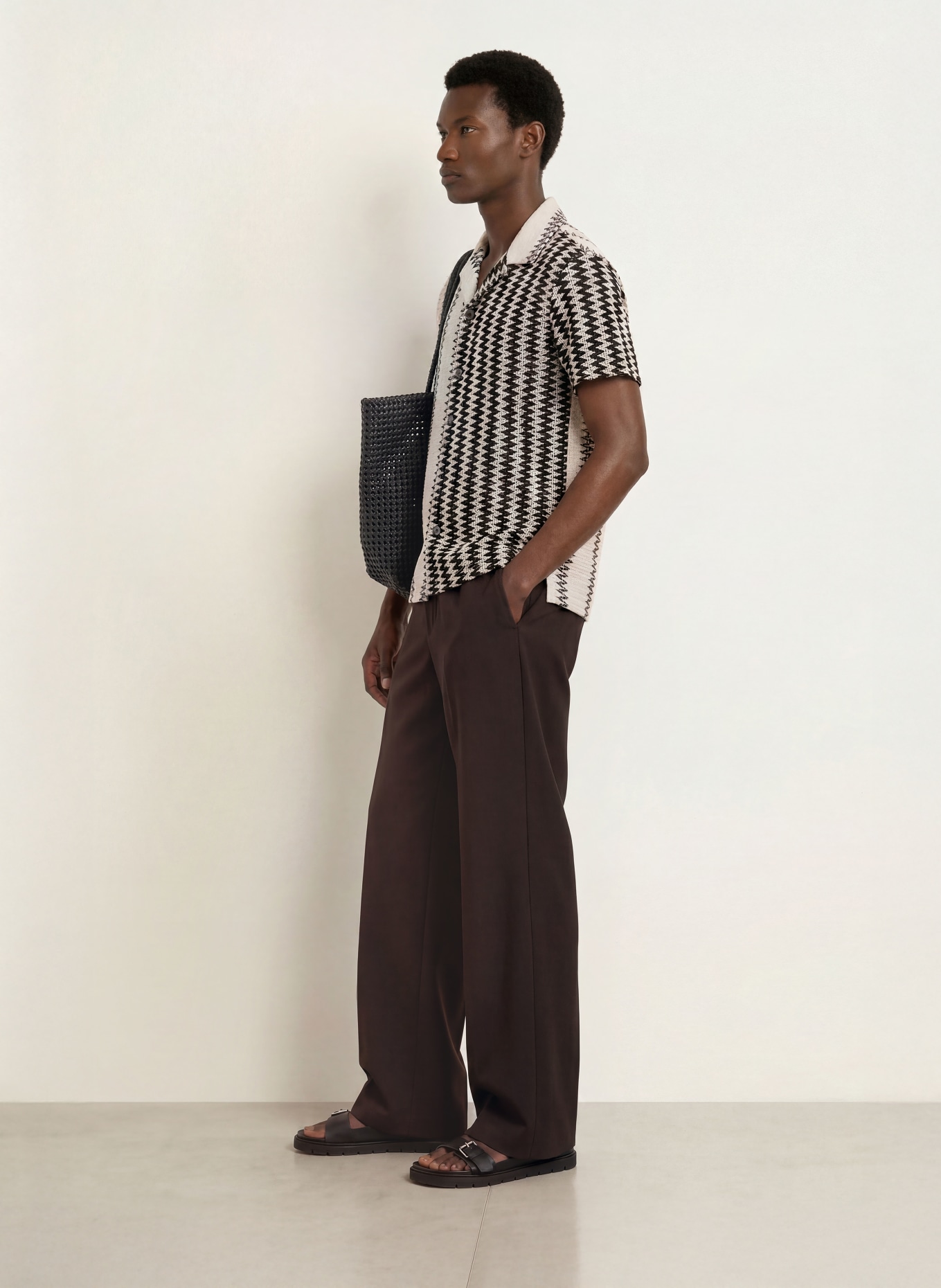 REISS Resort-overhemd DAIN Comfort Fit: WIT / ZWART