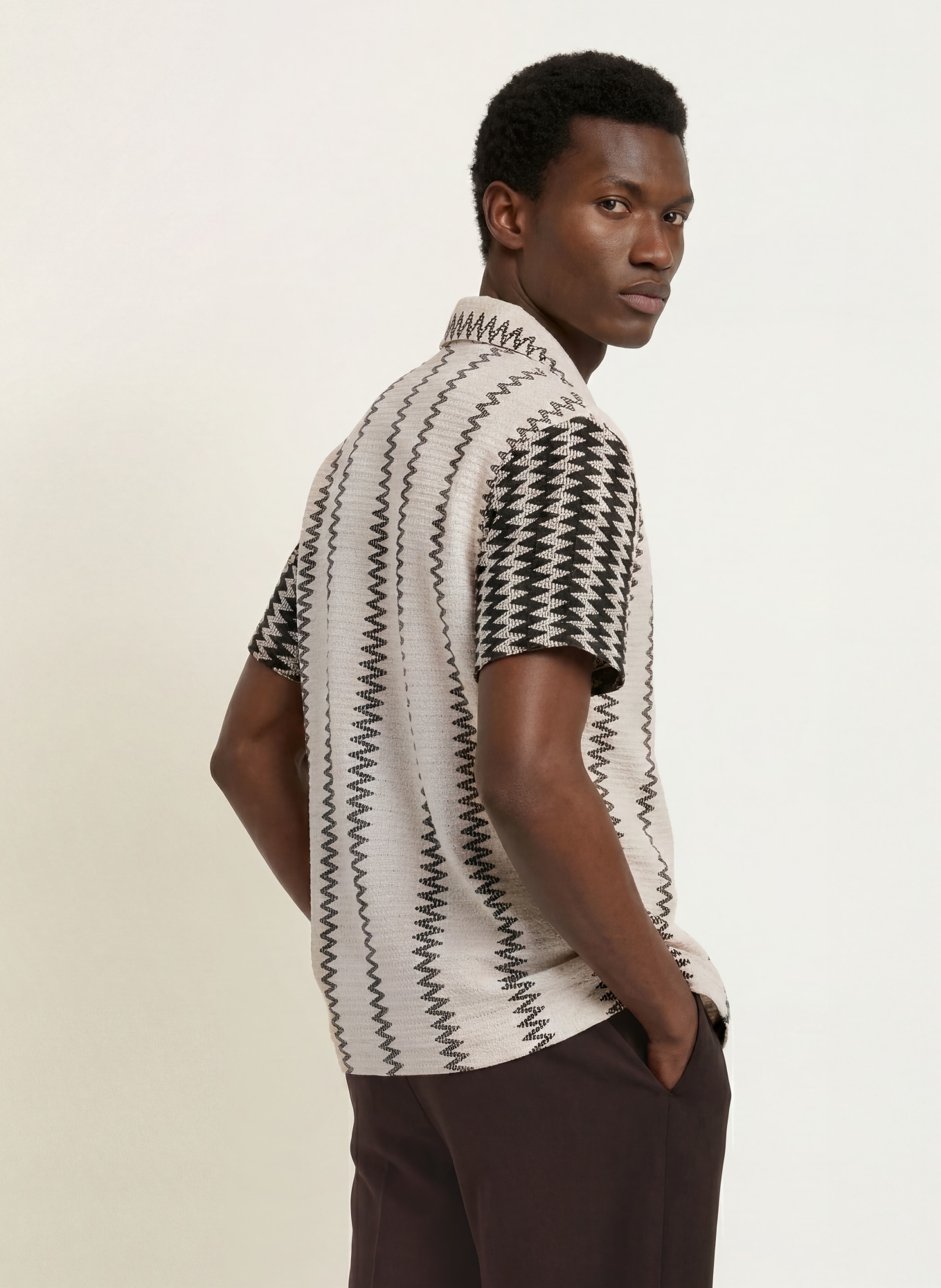 REISS Resort-overhemd DAIN Comfort Fit: WIT / ZWART
