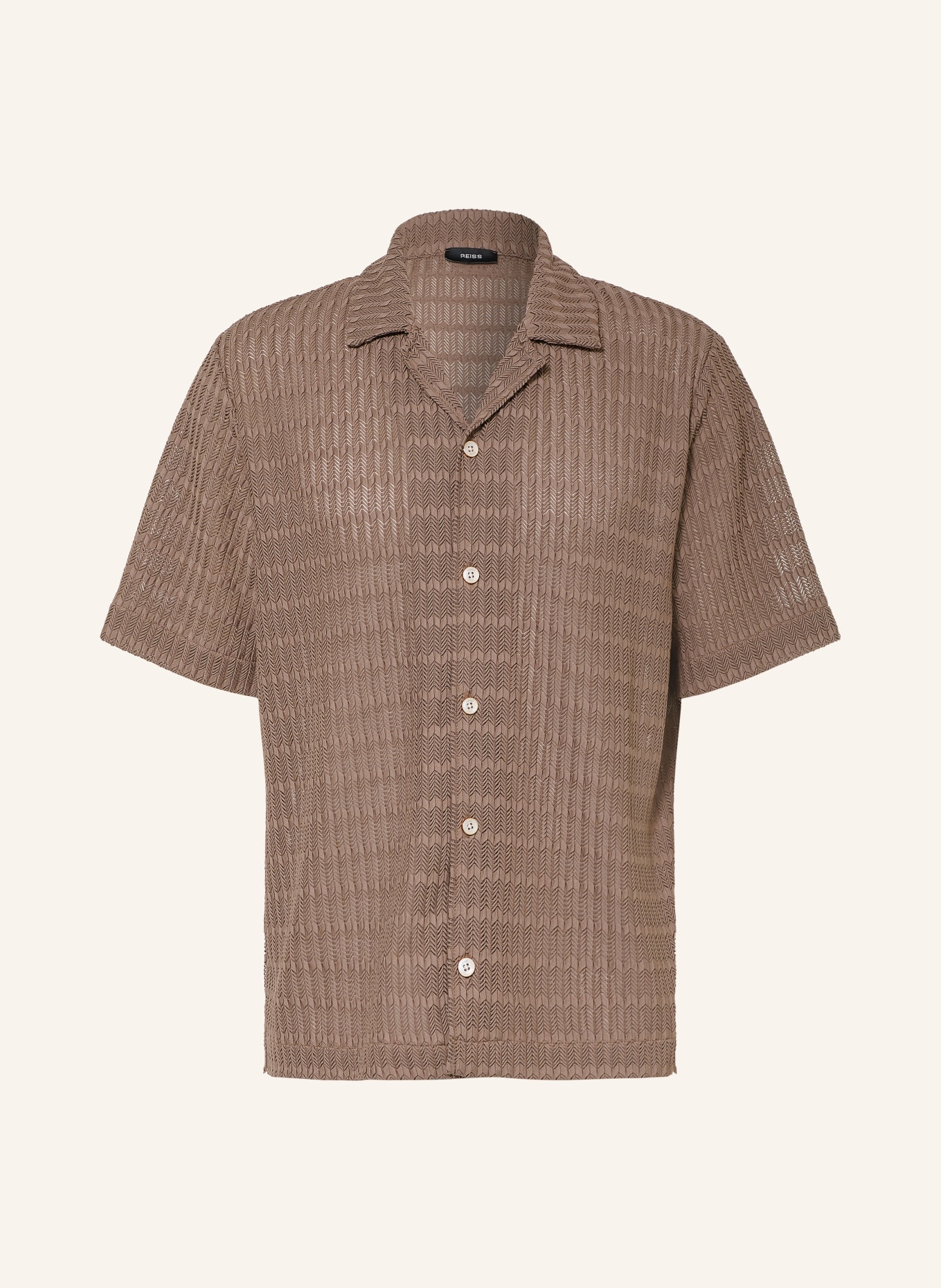 REISS Resorthemd SID Comfort Fit aus Jersey: BRAUN