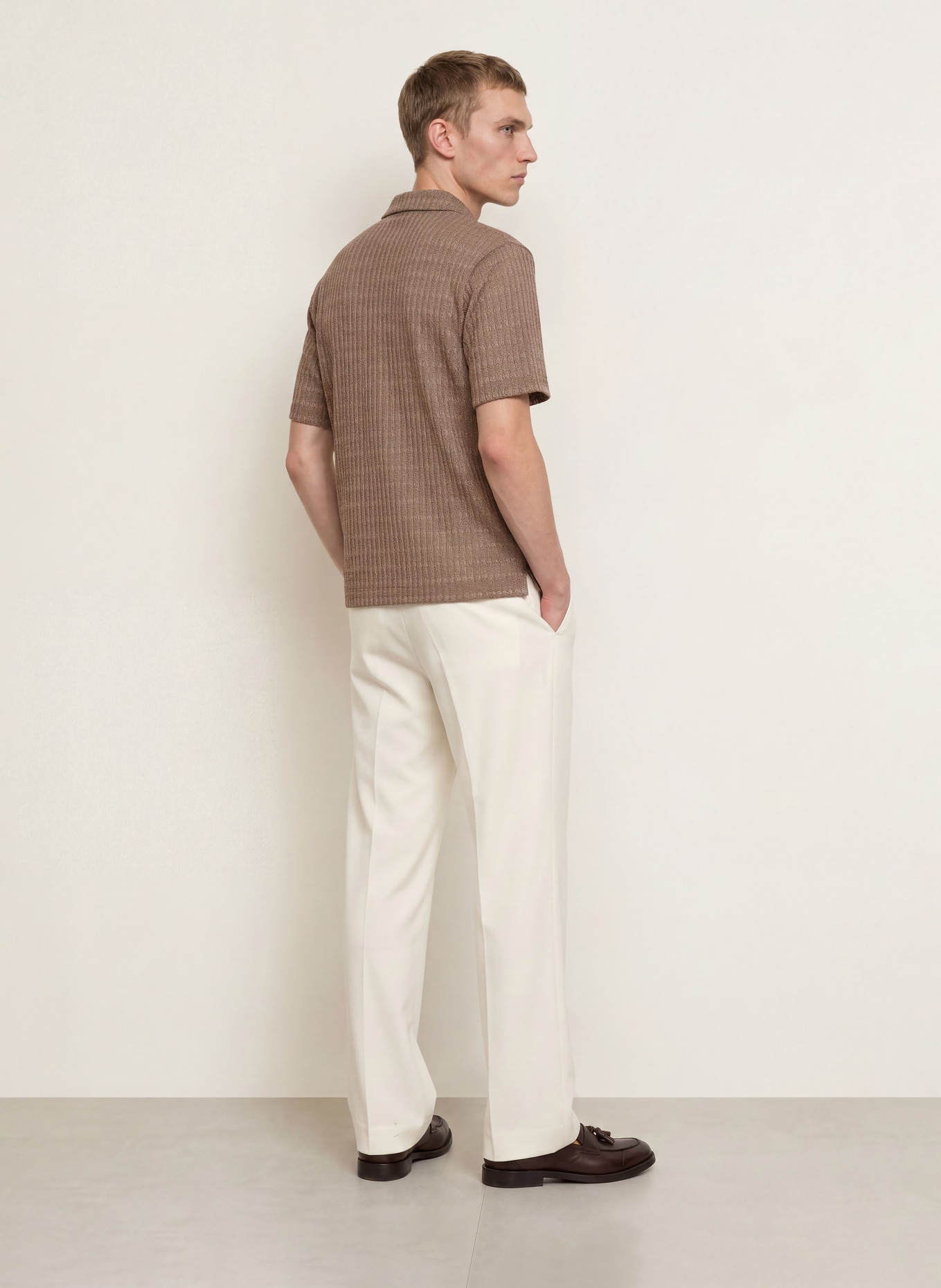 REISS Resorthemd SID Comfort Fit aus Jersey: BRAUN