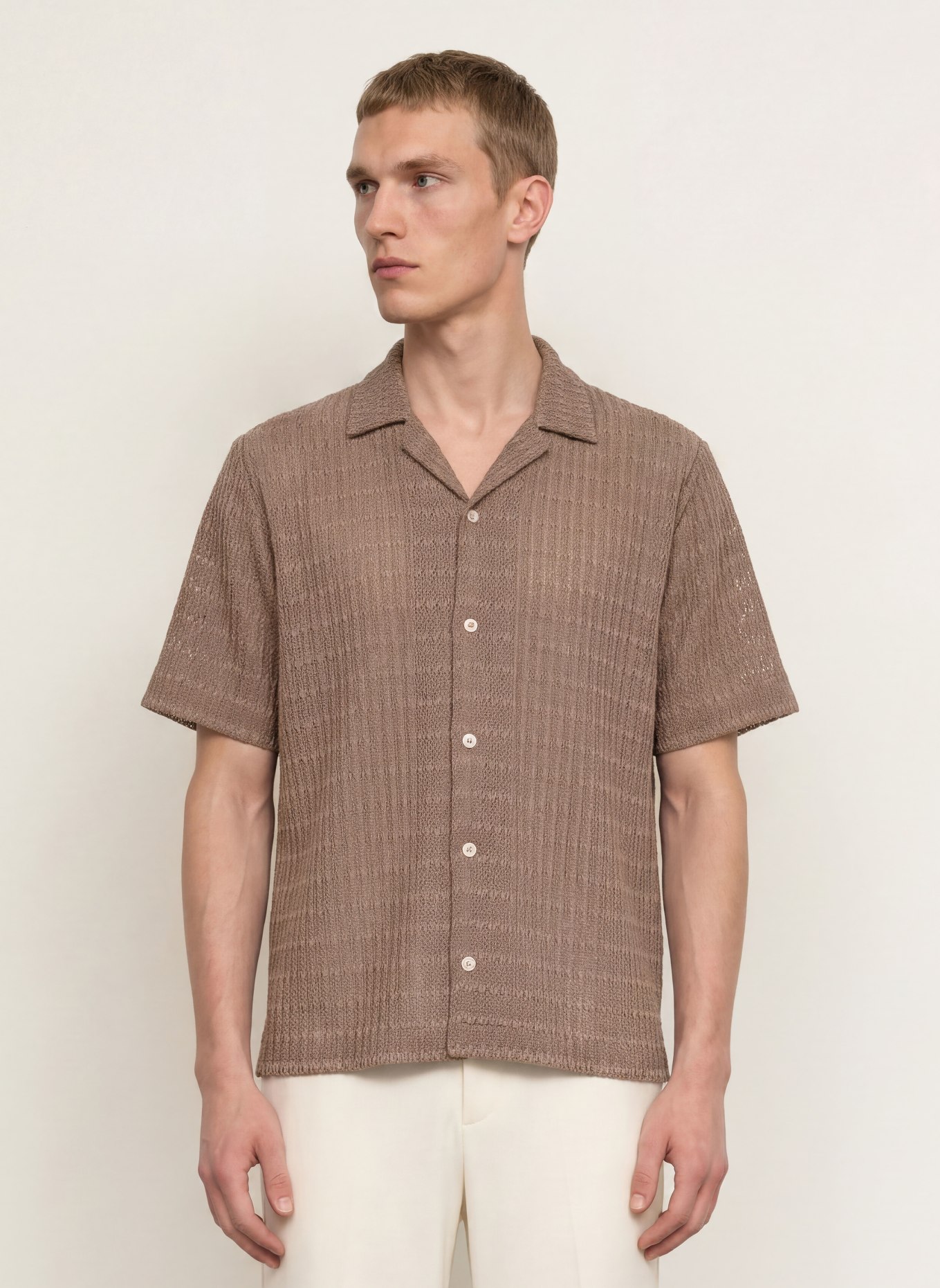 REISS Resorthemd SID Comfort Fit aus Jersey: BRAUN
