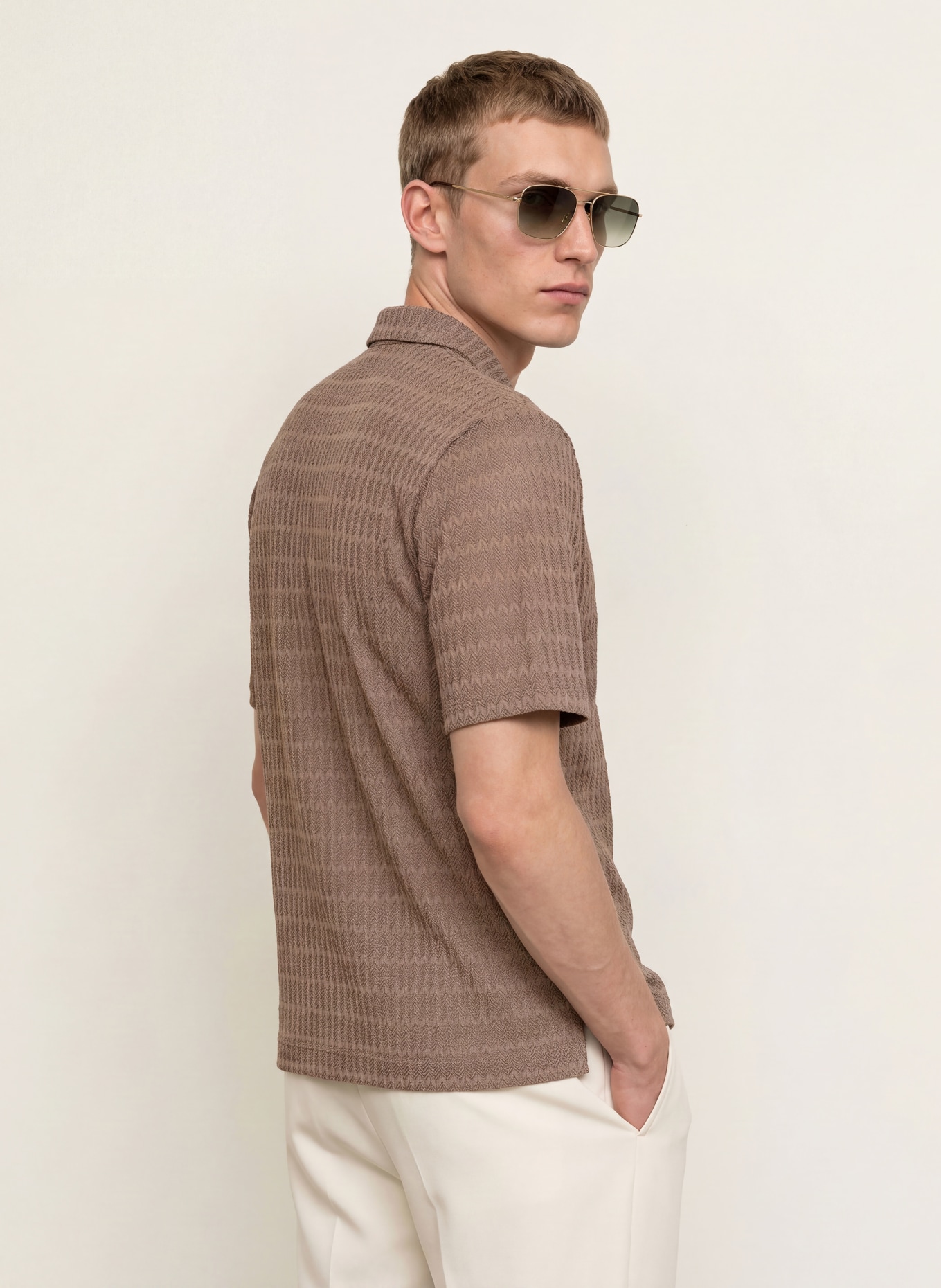 REISS Resorthemd SID Comfort Fit aus Jersey: BRAUN