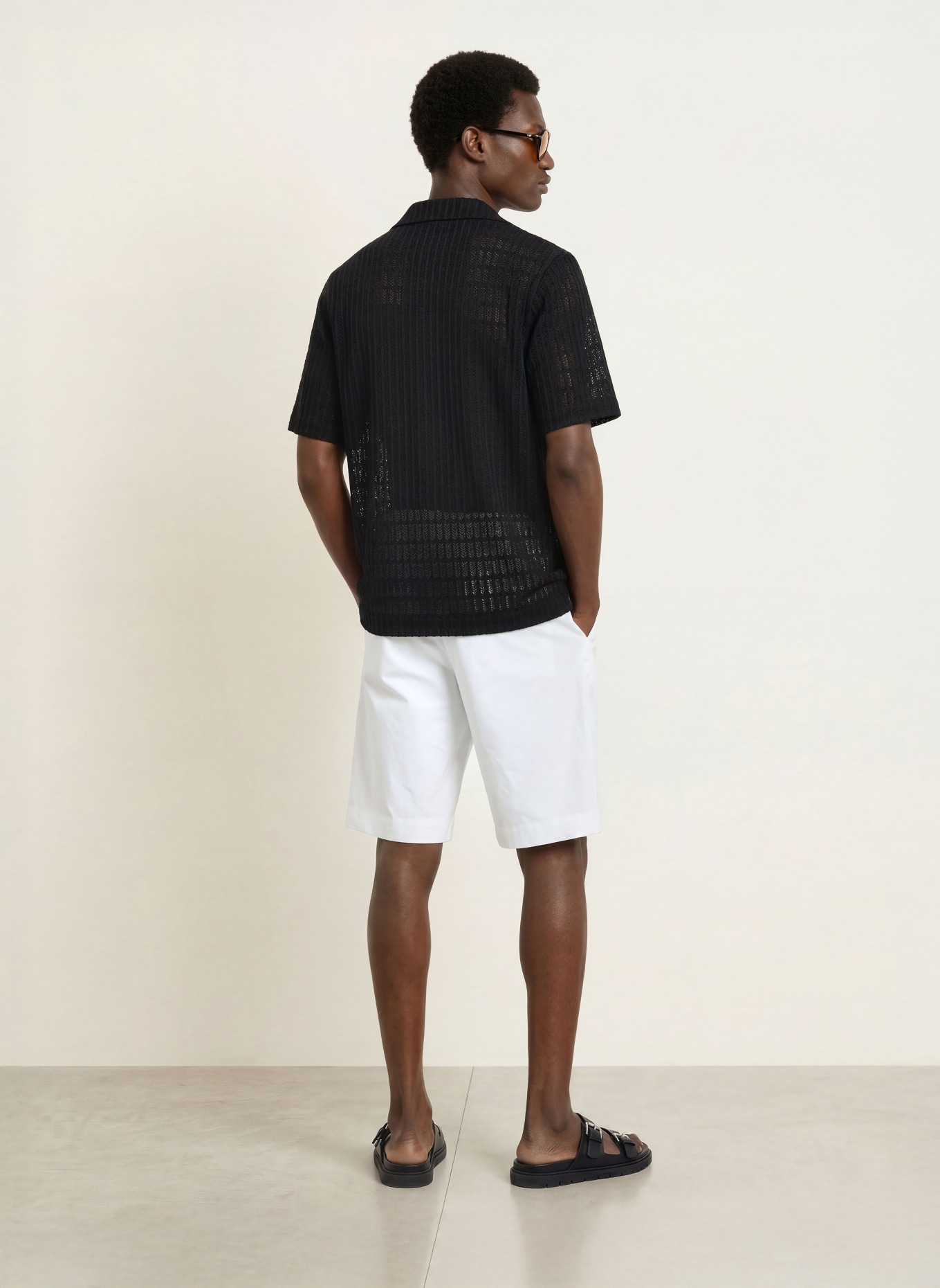REISS Resort-overhemd SID Comfort Fit van jersey: ZWART