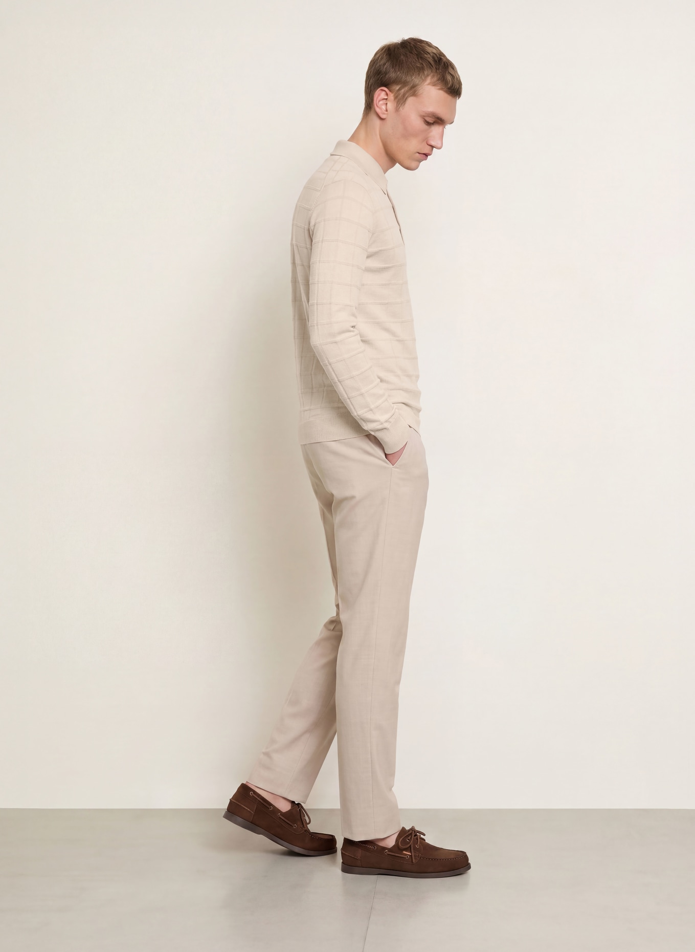REISS Polo en maille PALLAS: BEIGE
