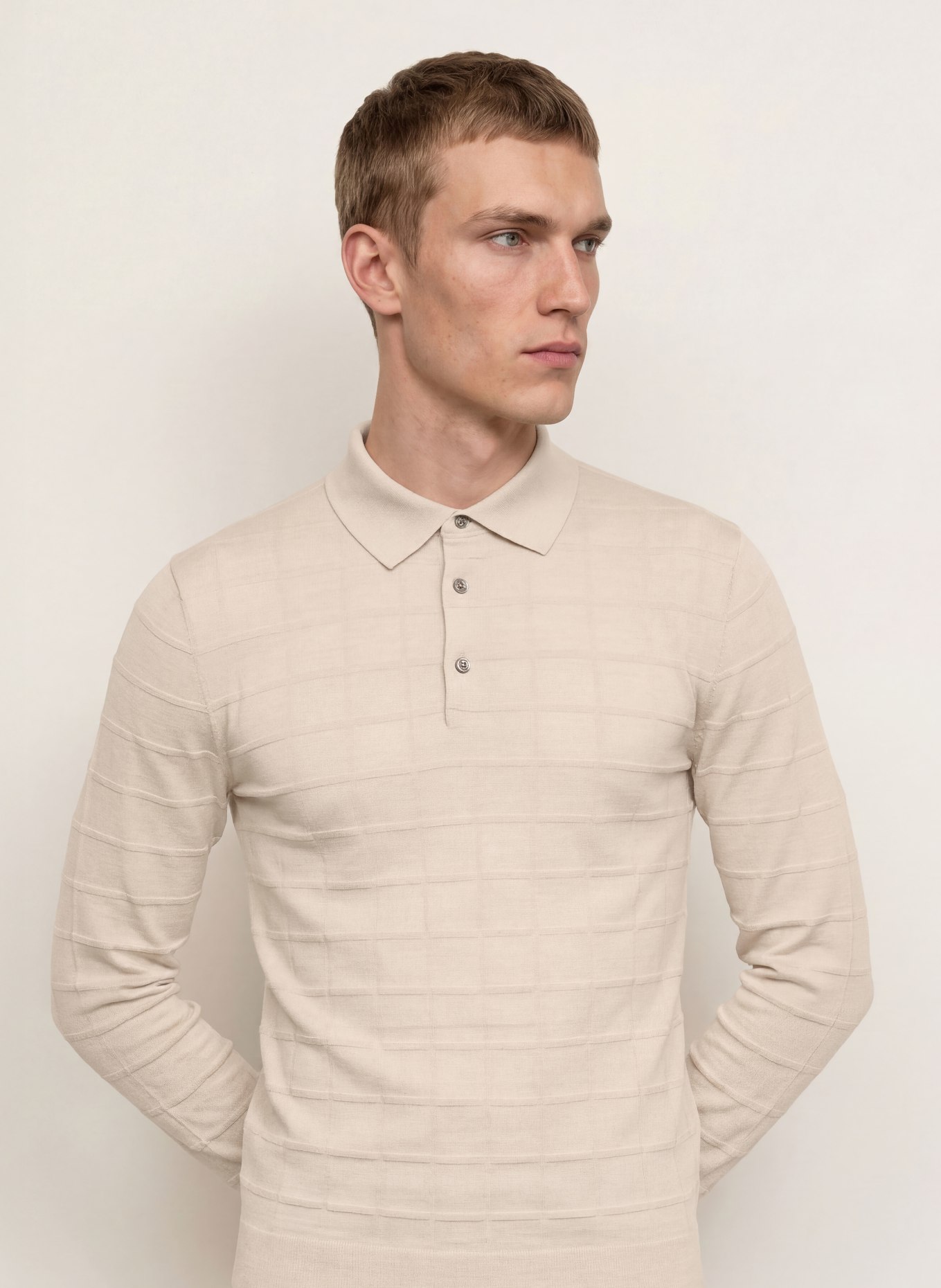 REISS Polo en maille PALLAS: BEIGE
