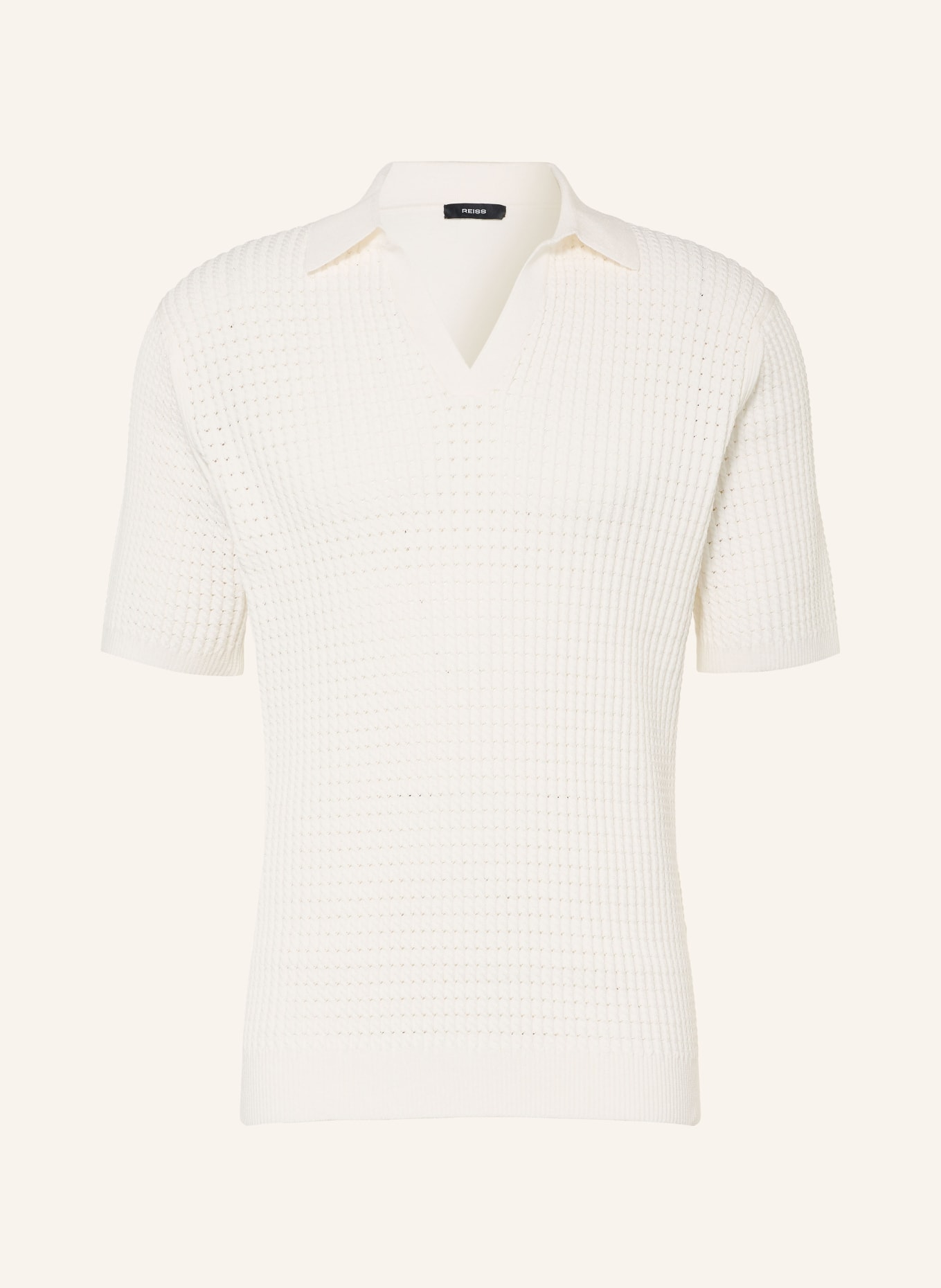 REISS MERIT Knit polo shirt: WHITE