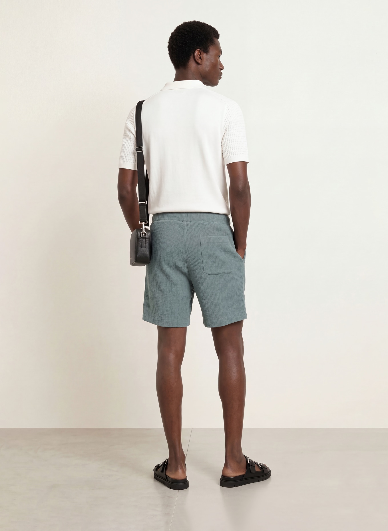 REISS MERIT Knit polo shirt: WHITE