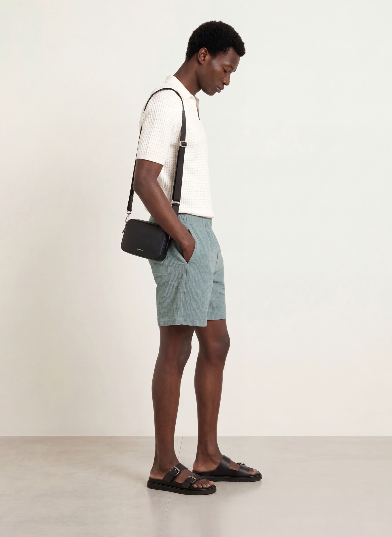 REISS MERIT Knit polo shirt: WHITE