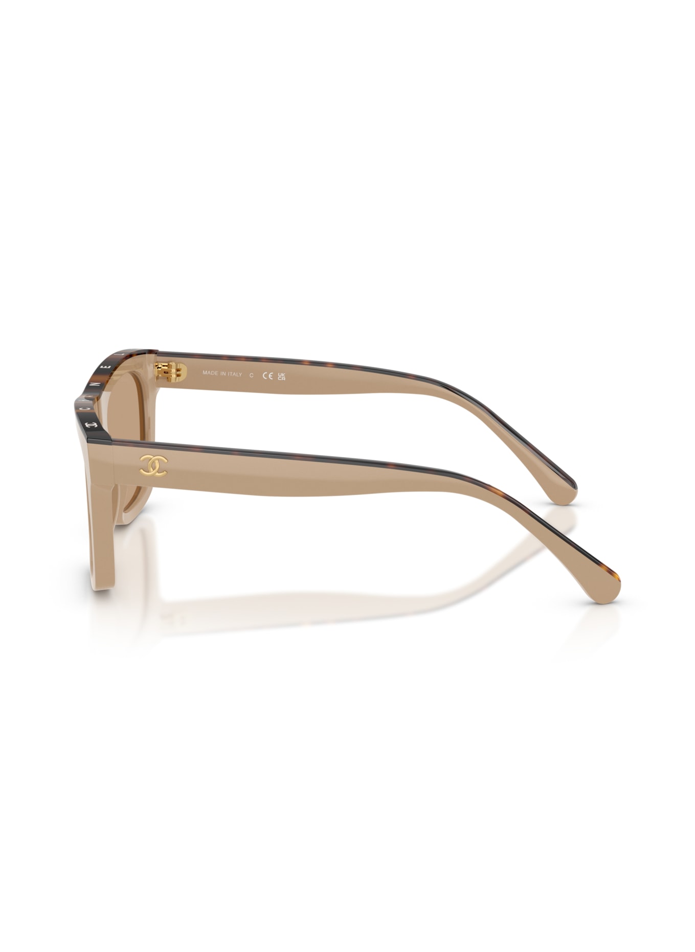 CHANEL Firkantede solbriller: BEIGE/LYSBRUN