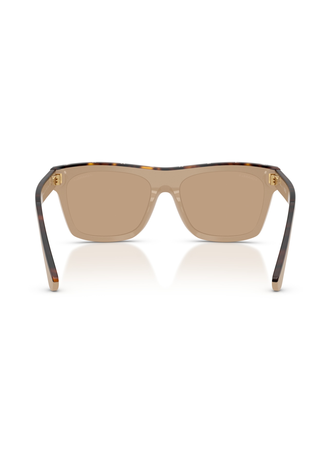 CHANEL Firkantede solbriller: BEIGE/LYSBRUN