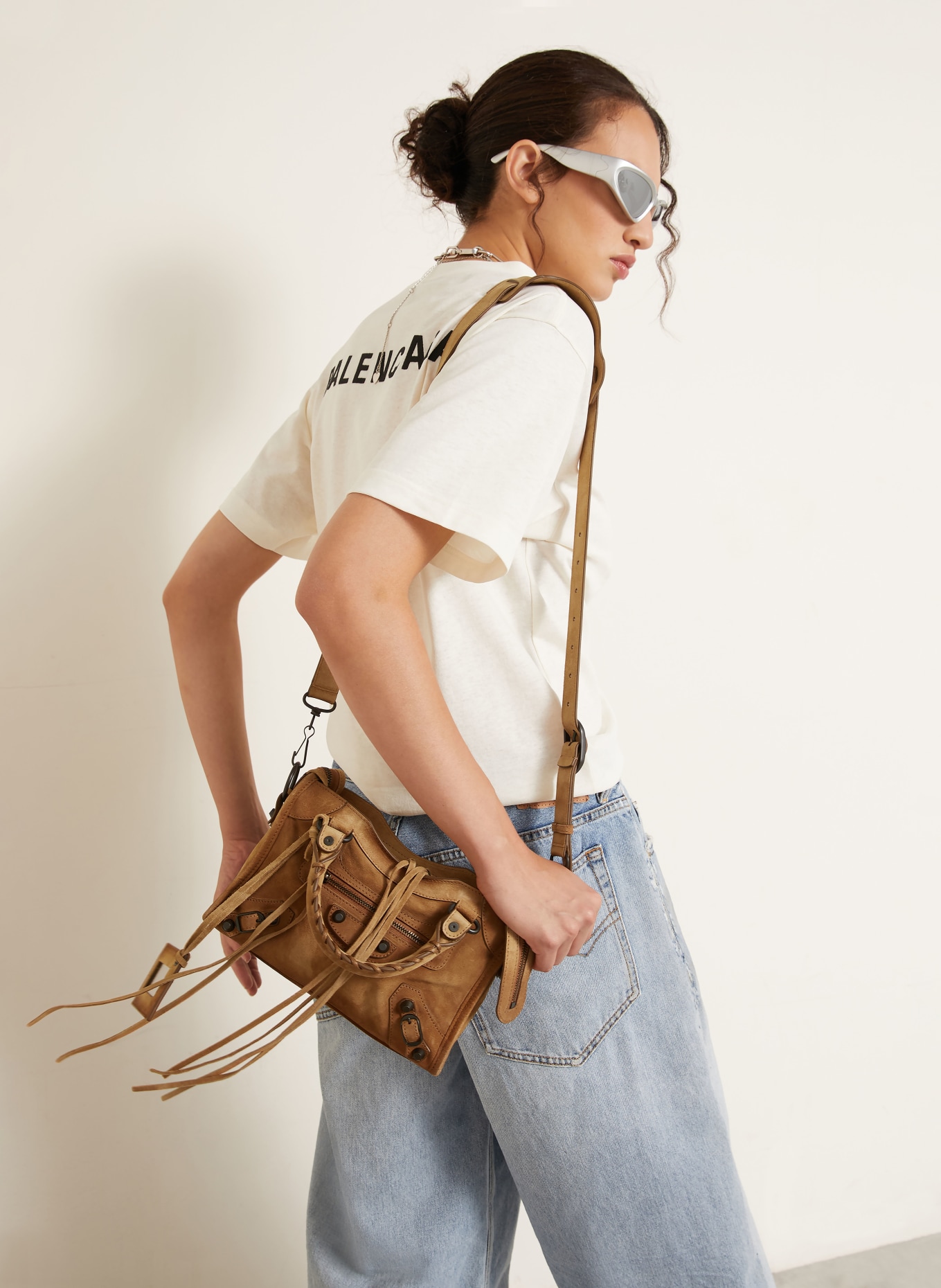 BALENCIAGA Handtasche LE CITY MINI: BRAUN / PLATIN / GOLD