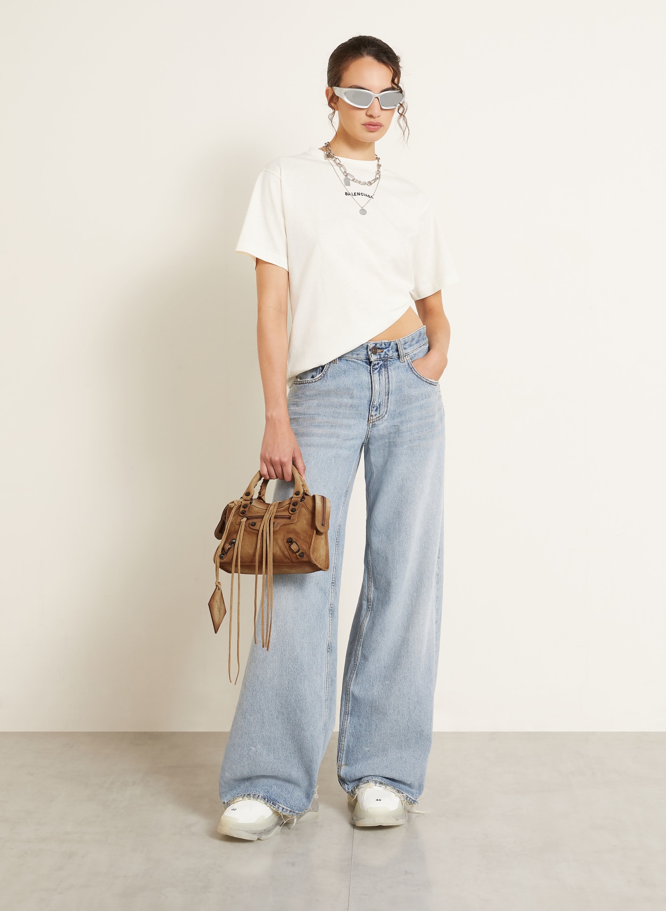 BALENCIAGA Handtasche LE CITY MINI: BRAUN / PLATIN / GOLD