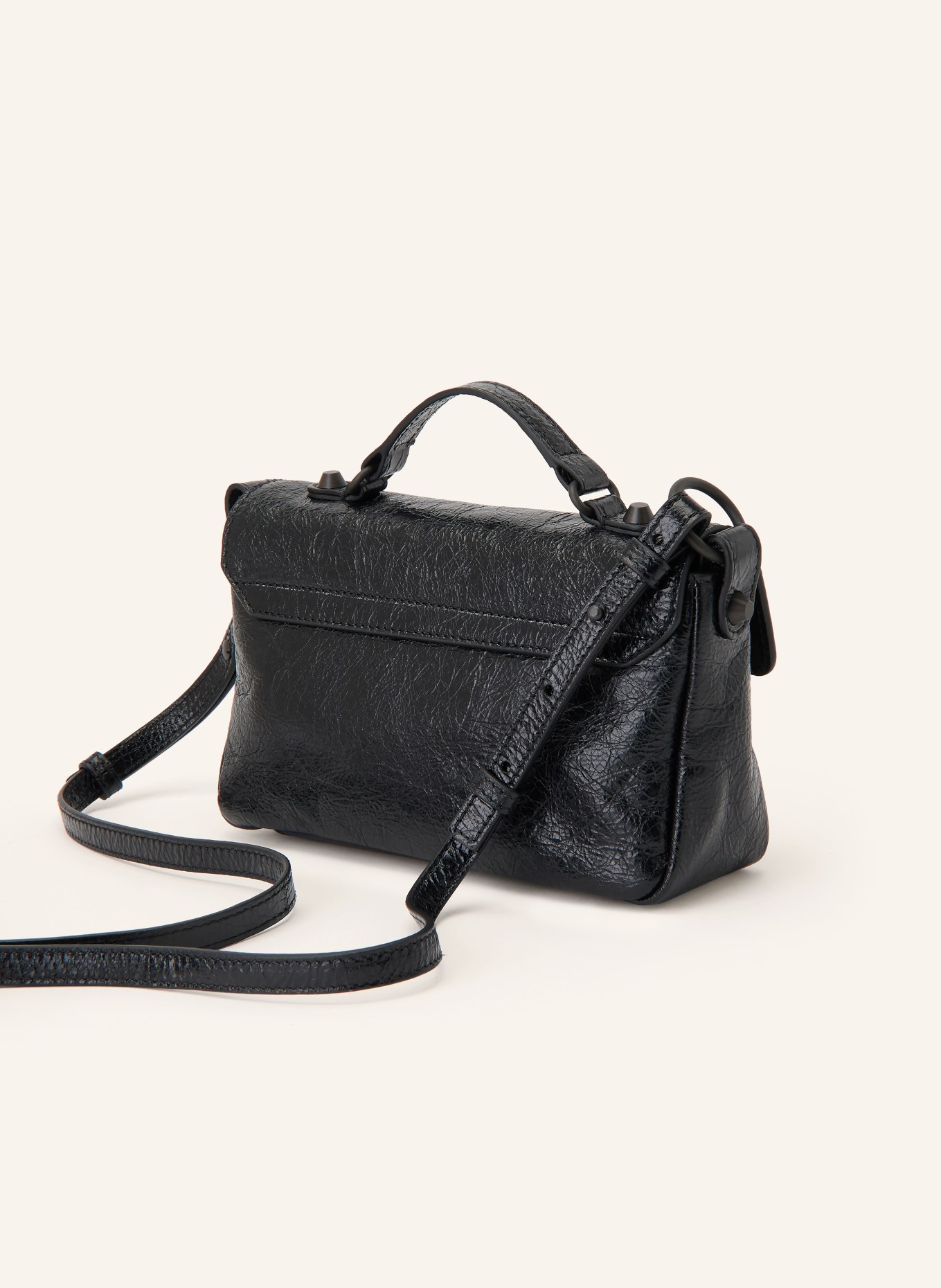 BALENCIAGA Handtasche LE CITY FLAP NANO mit Nieten: SCHWARZ