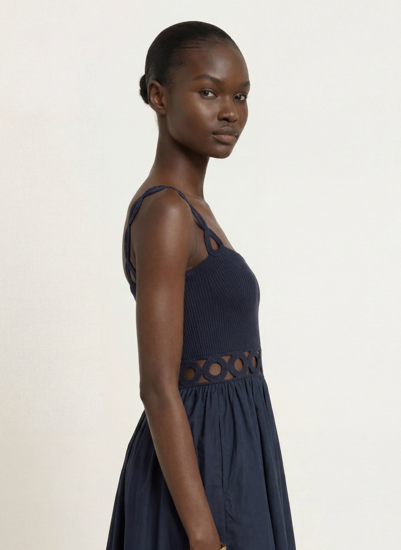 REISS Jurk RITA met uitsnijdingen: DONKERBLAUW