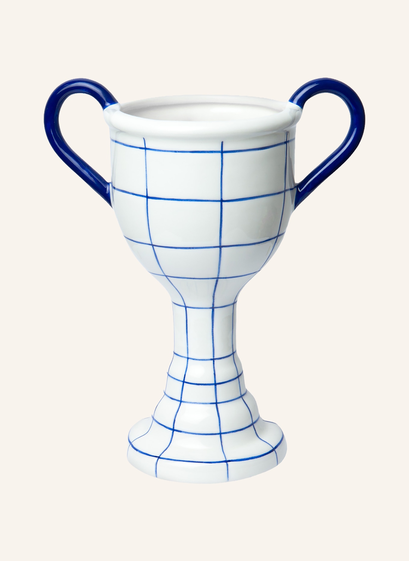 DOIY Vaas TROPHY MEDIUM: WIT / GEEL / DONKERBLAUW