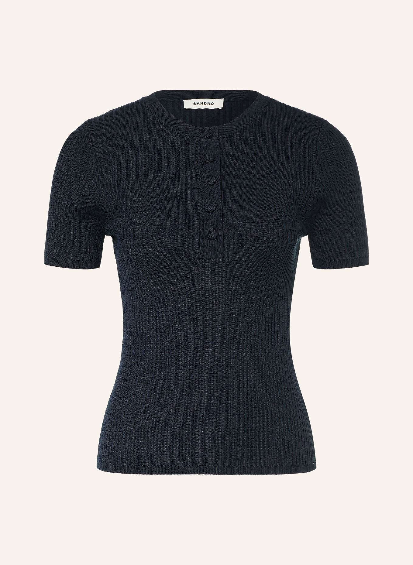 SANDRO Strickshirt: DUNKELBLAU
